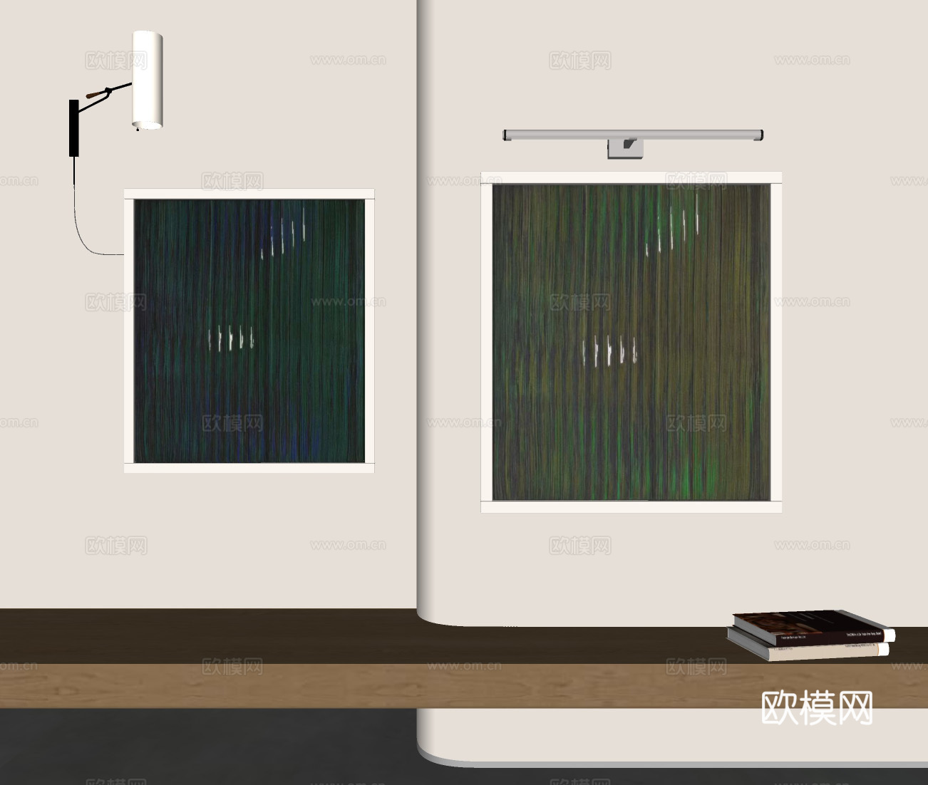 现代装饰画挂画 油画 玄关挂画 客厅挂画 抽象挂画组合su模型