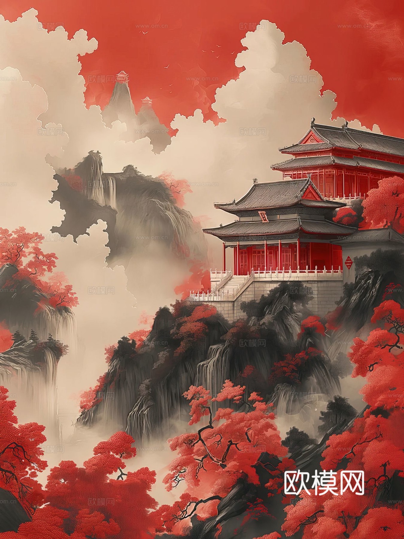 新中式国风壁纸壁画