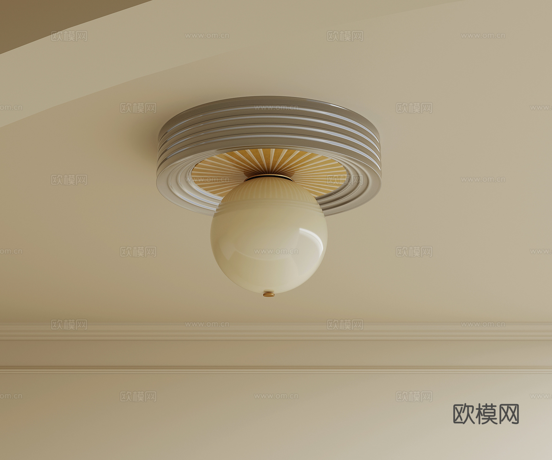 吸顶灯 法式中古风吸顶灯su模型