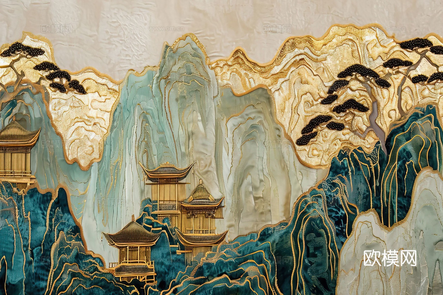 新中式国风壁纸壁画