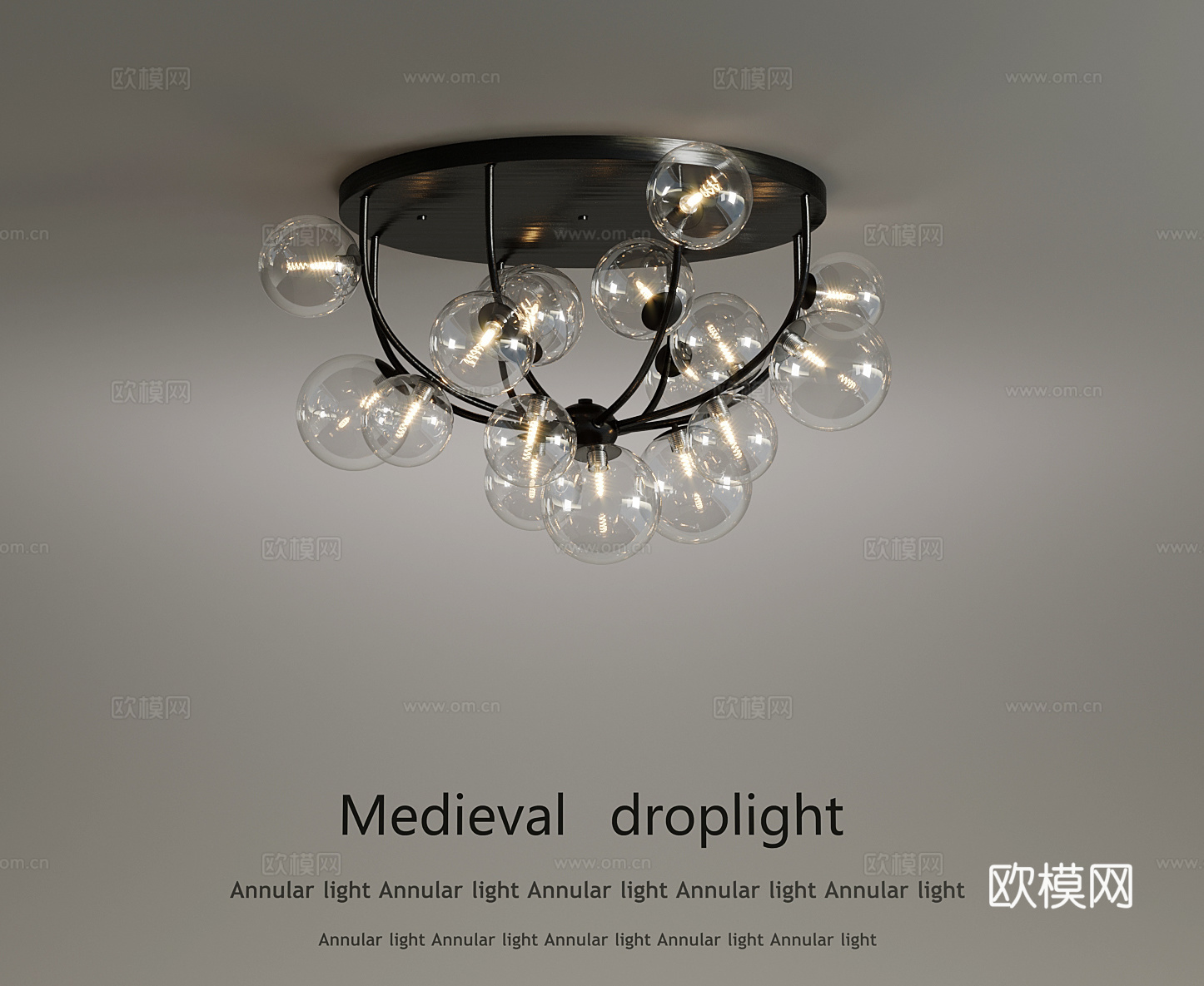 法式吸顶灯3d模型