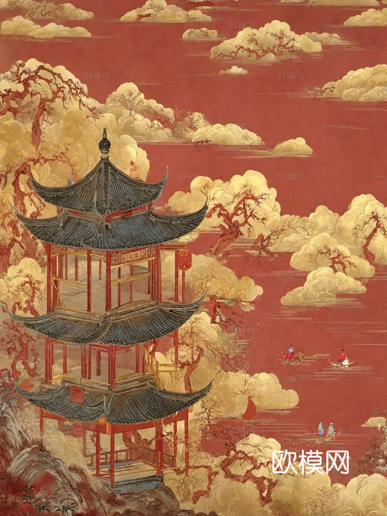 新中式国风壁纸壁画