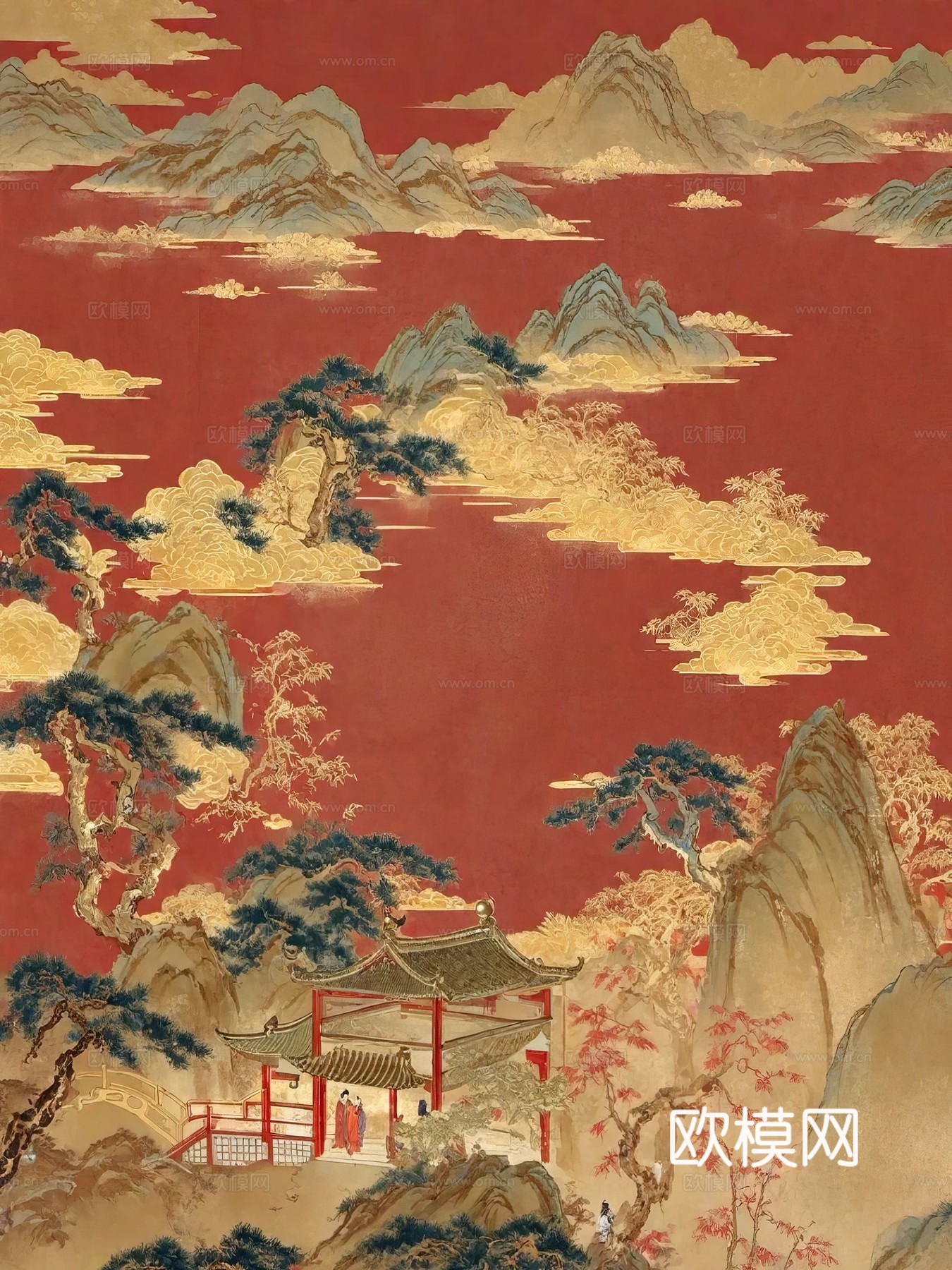 新中式国风壁纸壁画