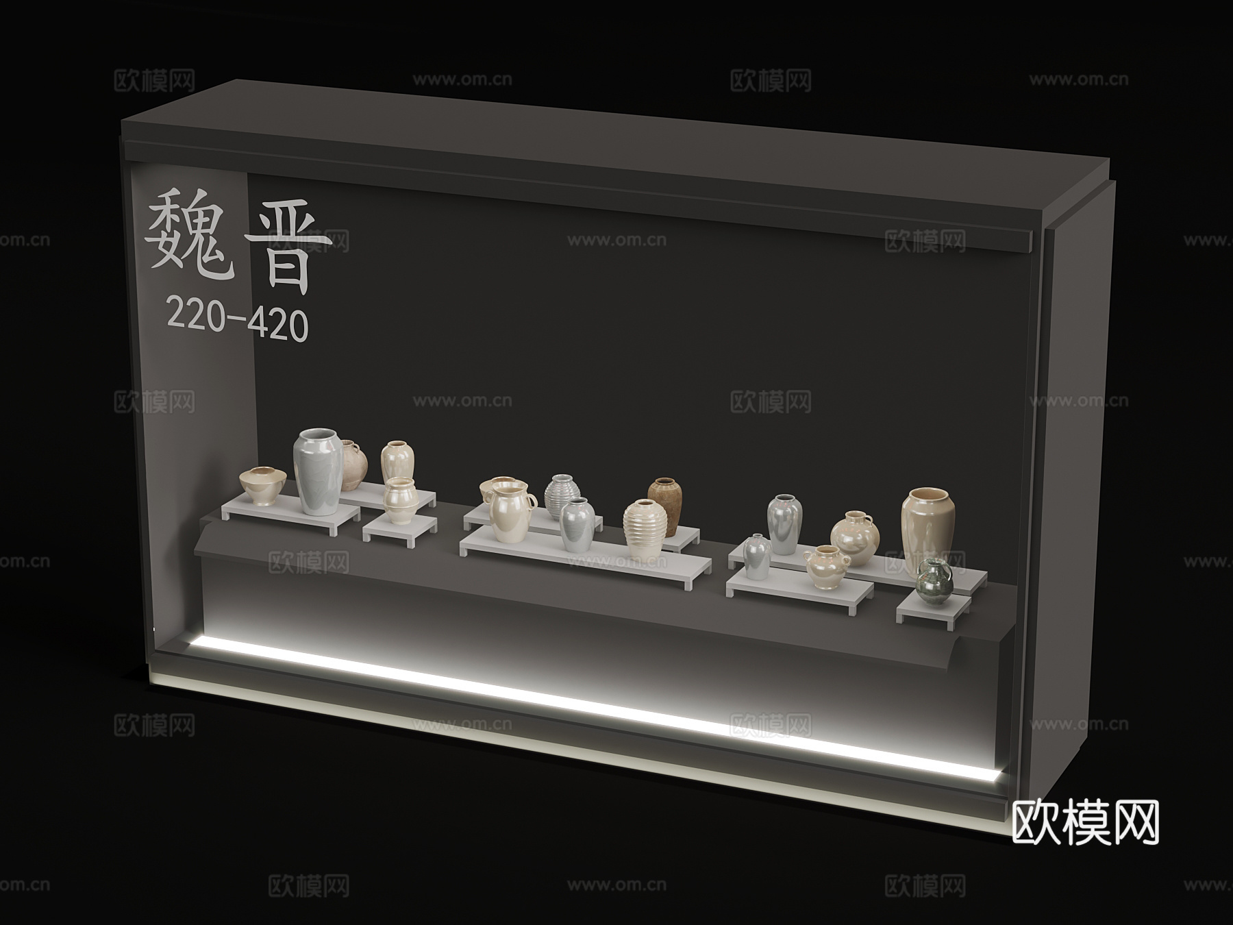 商展器材 展示台 展厅su模型