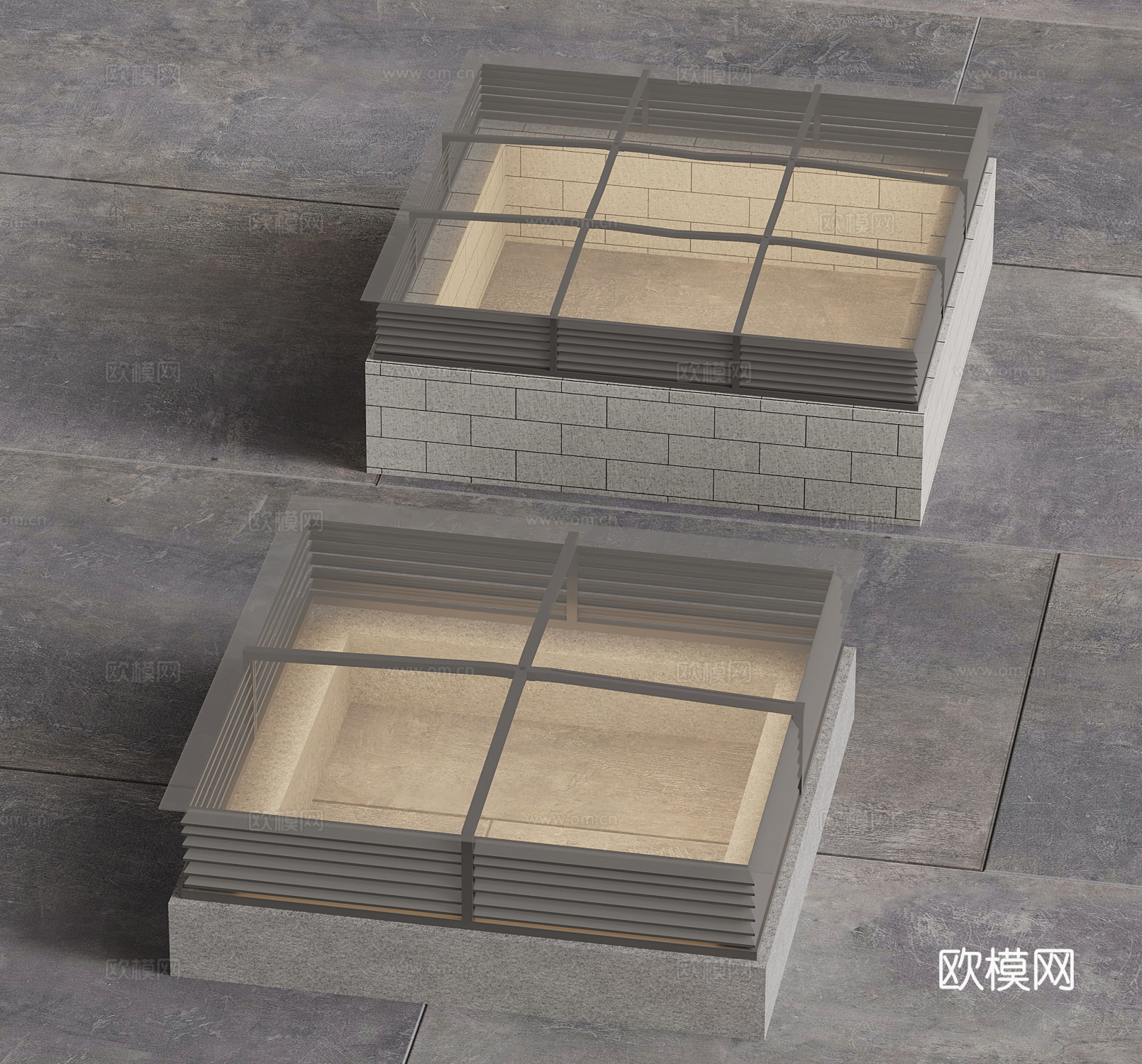 现代采光井 小区采光井 通风天井su模型