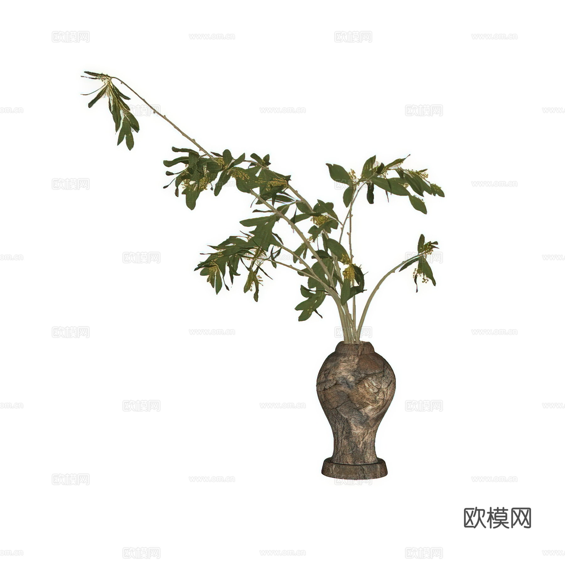现代花艺摆件 花瓶 绿植 植物 盆景盆栽su模型