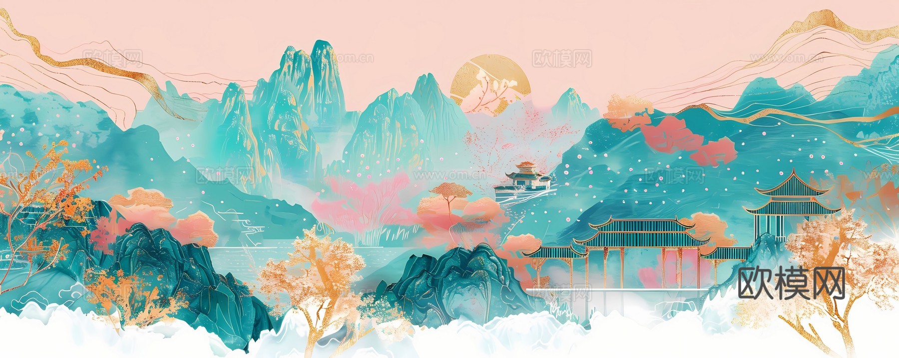 新中式国风壁纸壁画