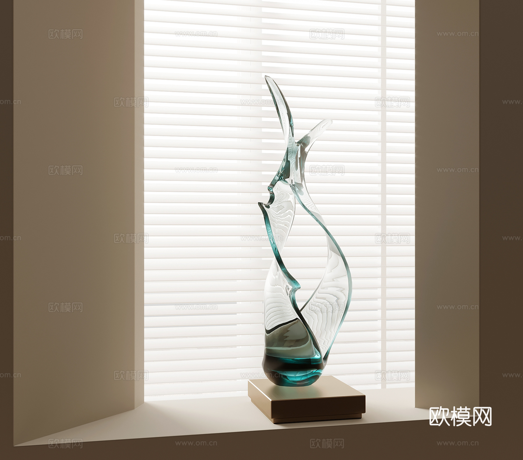 摆件 现代水晶摆件 装饰摆件su模型