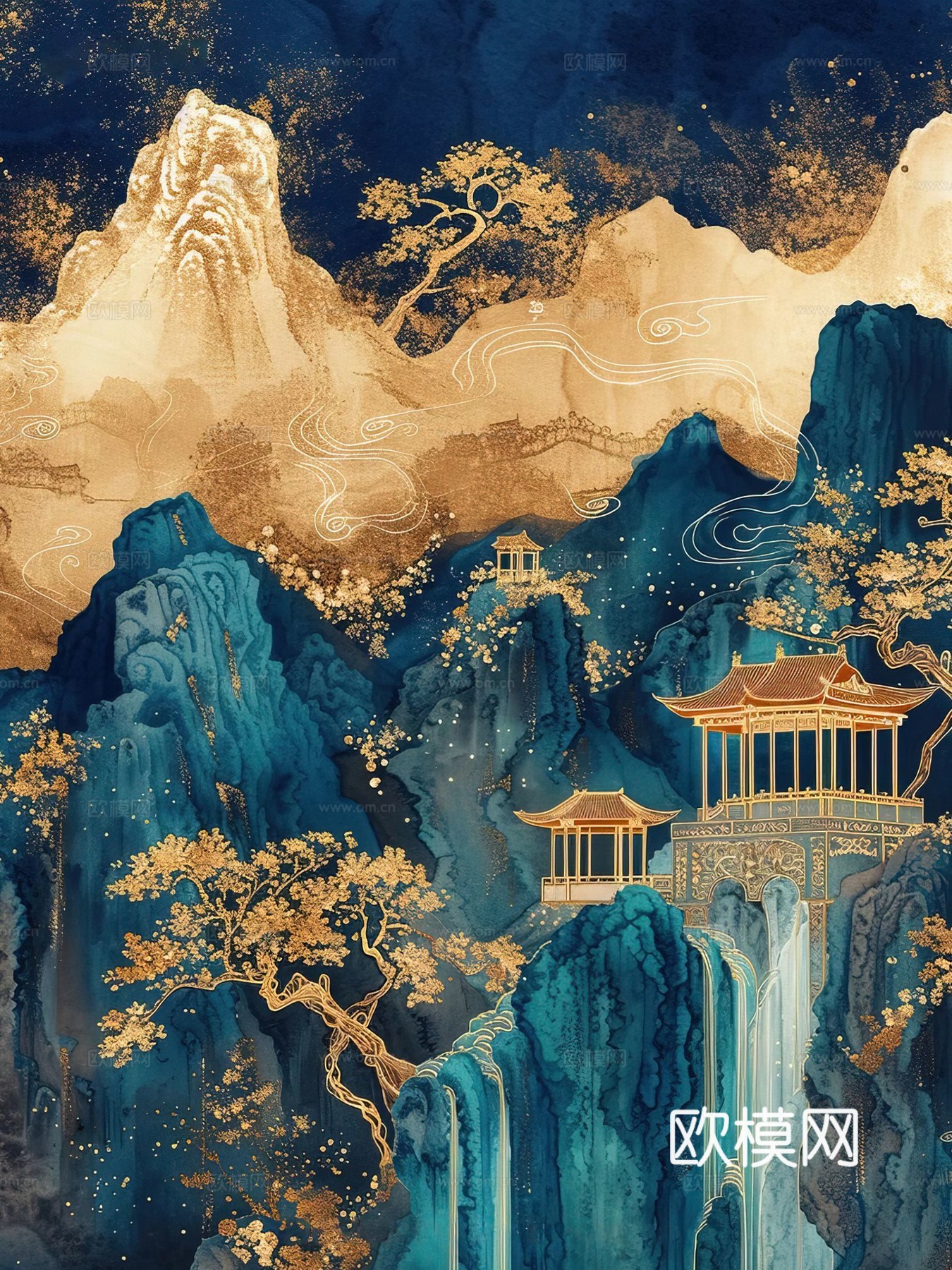 新中式国风壁纸壁画