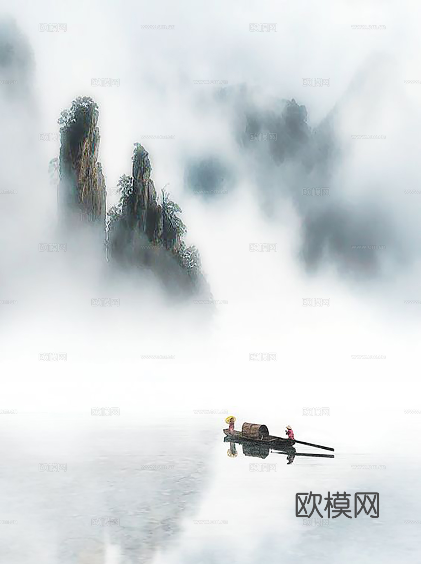 新中式山水装饰画贴图
