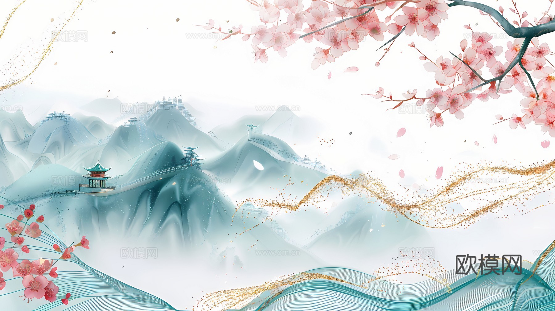 新中式国风壁纸壁画