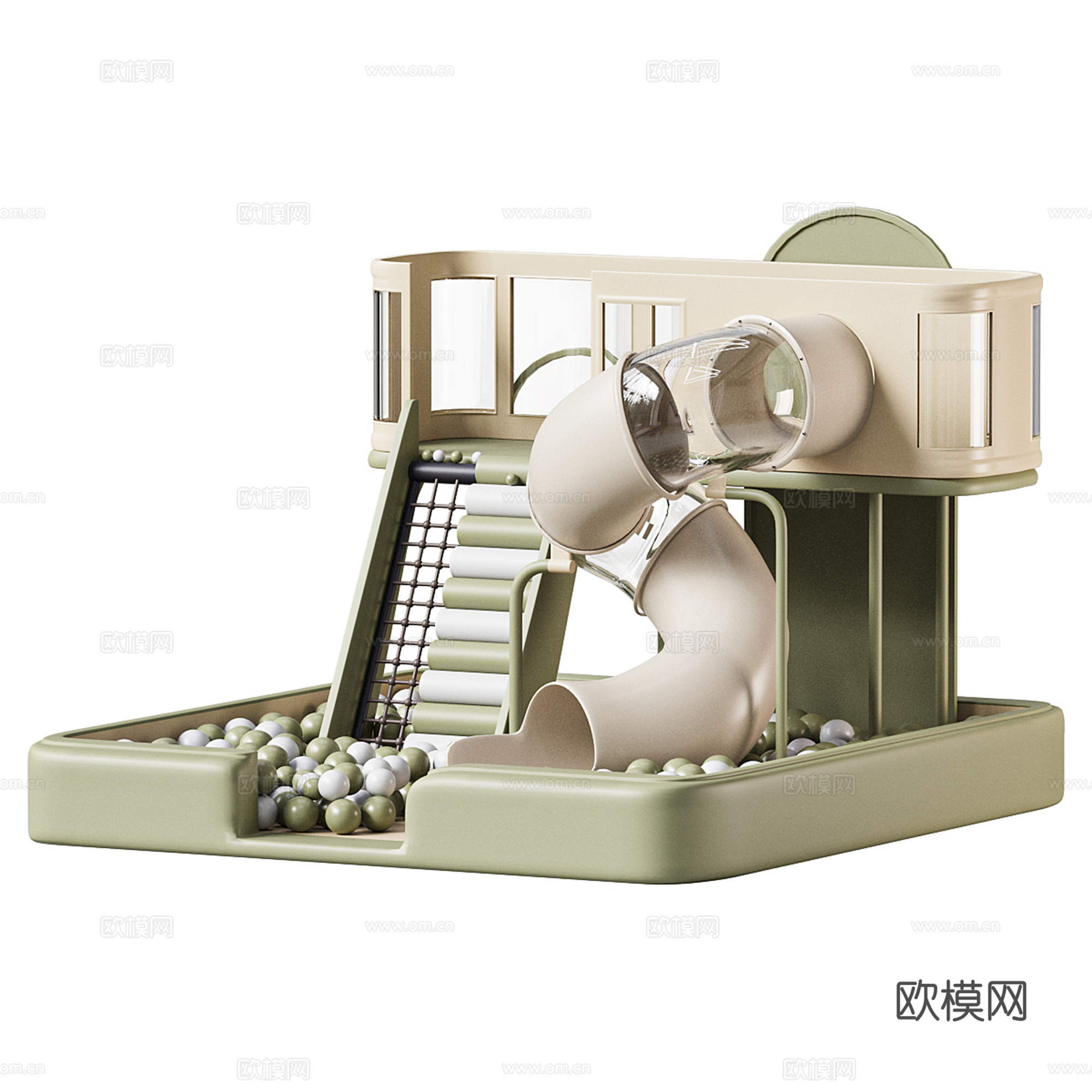 现代儿童玩乐区 泡泡池su模型