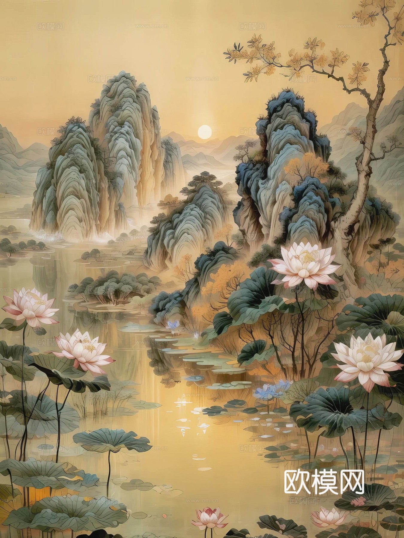 新中式国风壁纸壁画