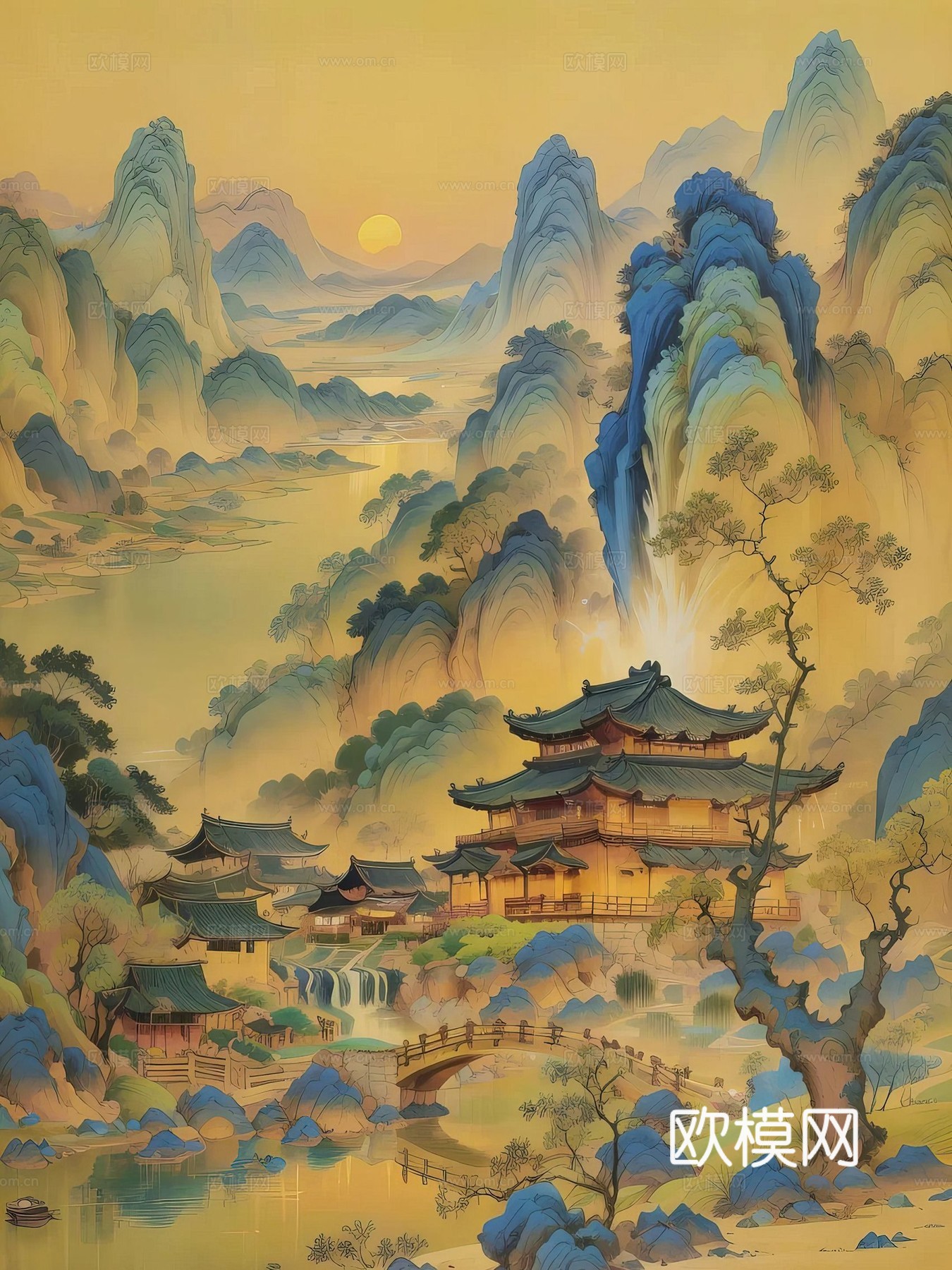 新中式国风壁纸壁画