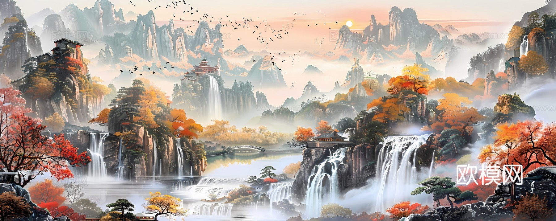 新中式国风壁纸壁画