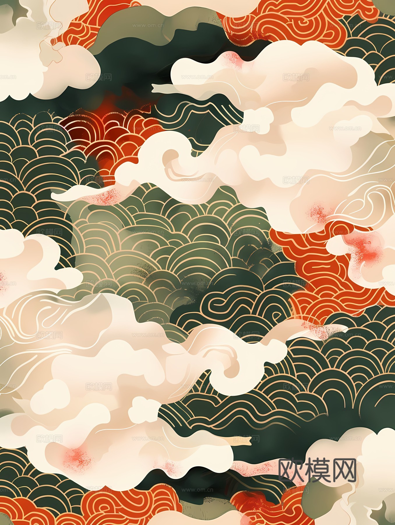 新中式国风壁纸壁画
