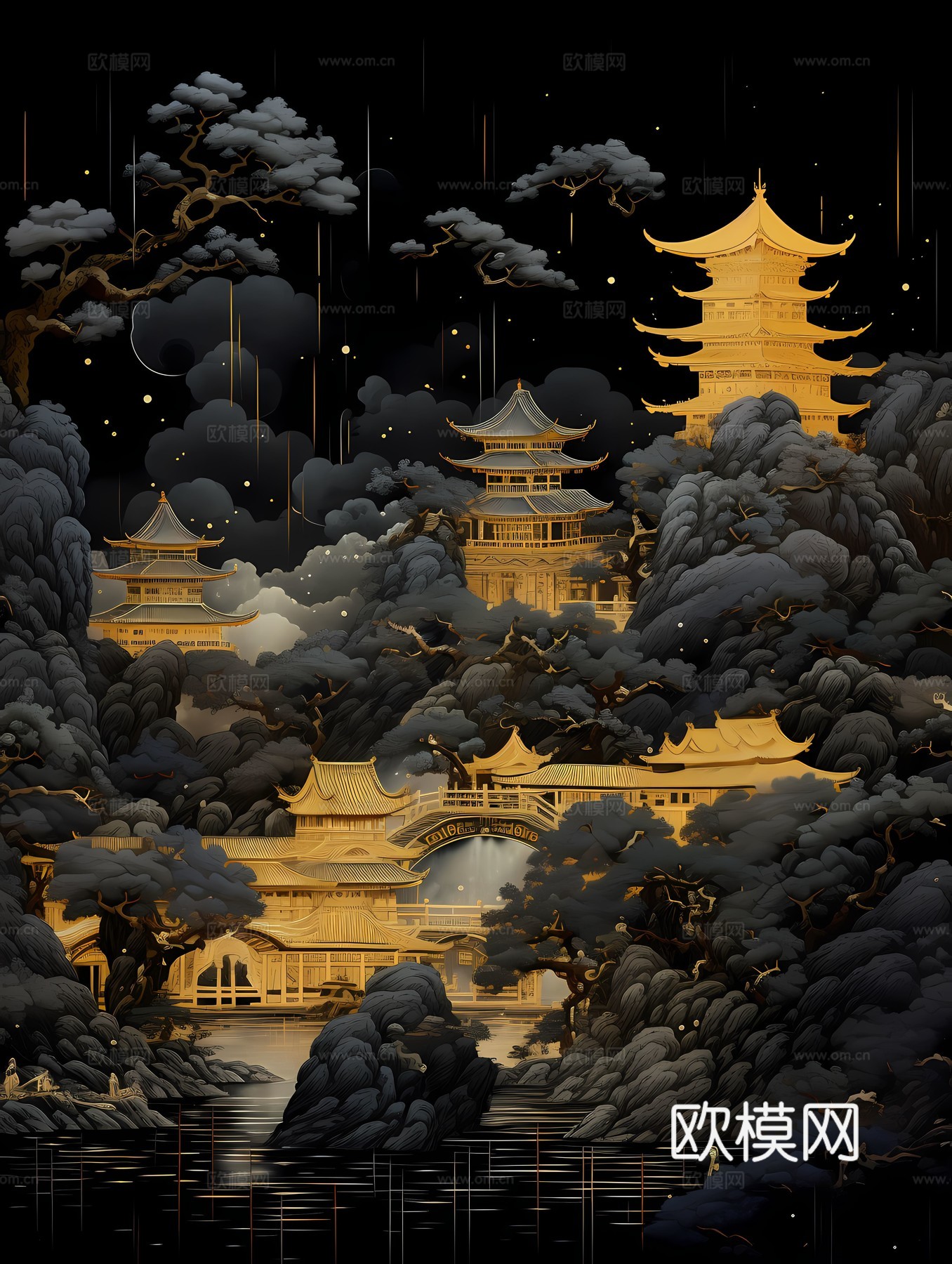 新中式国风壁纸壁画