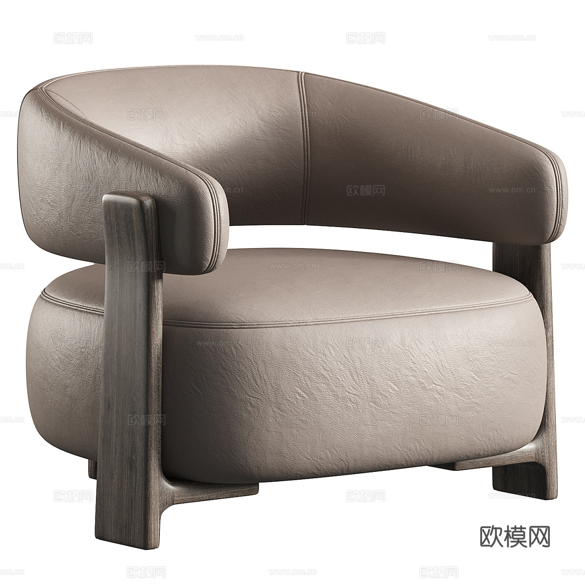 新中式布艺休闲椅3d模型