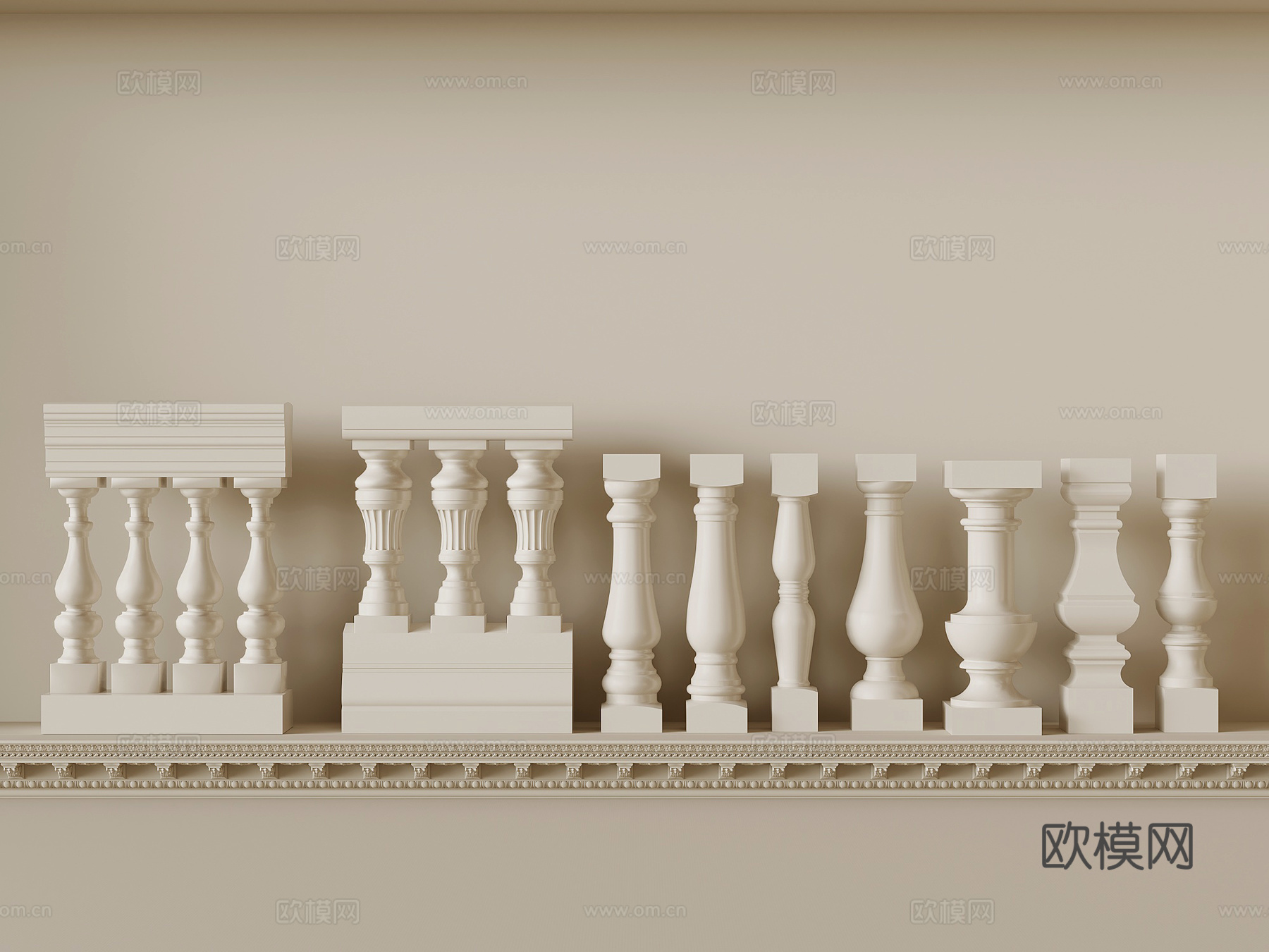 柱子 法式栏杆 立柱 宝瓶柱3d模型