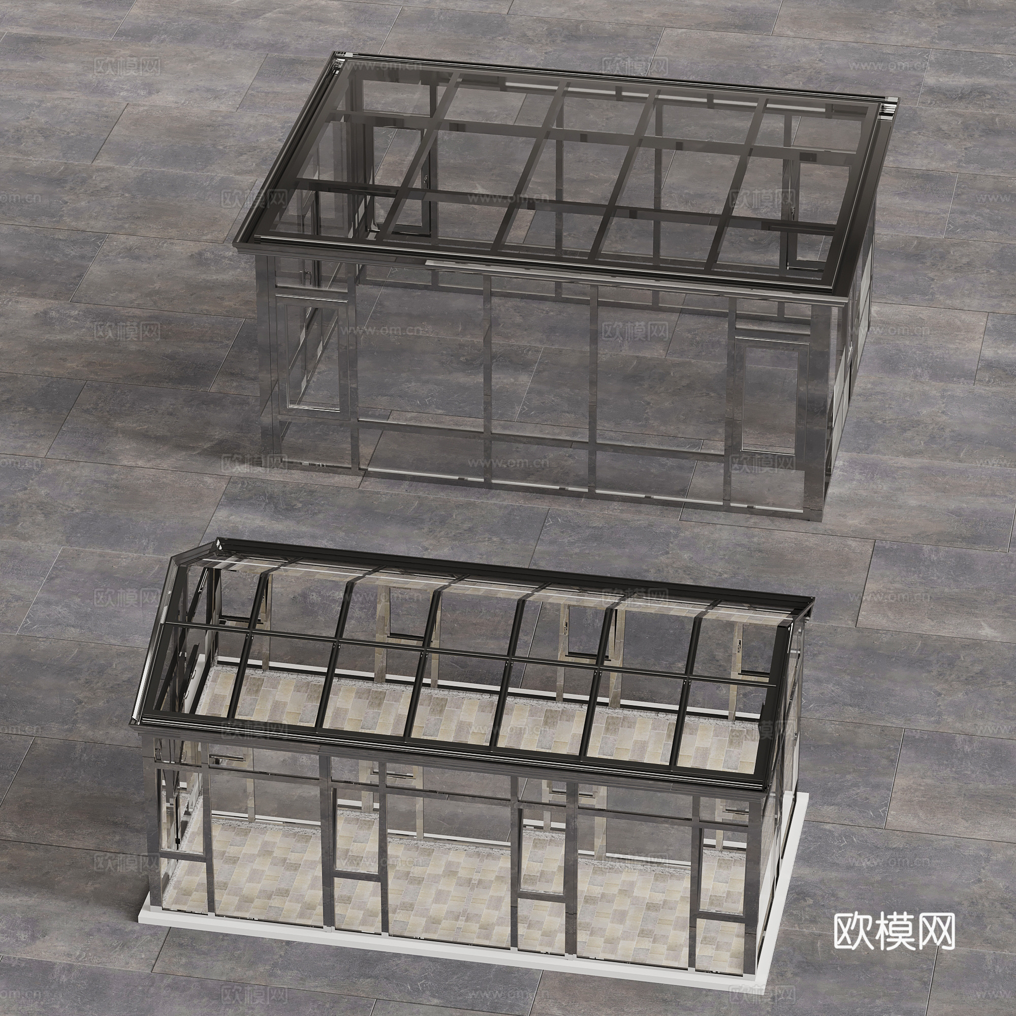 现代阳光房 玻璃房 阳光棚 花房3d模型
