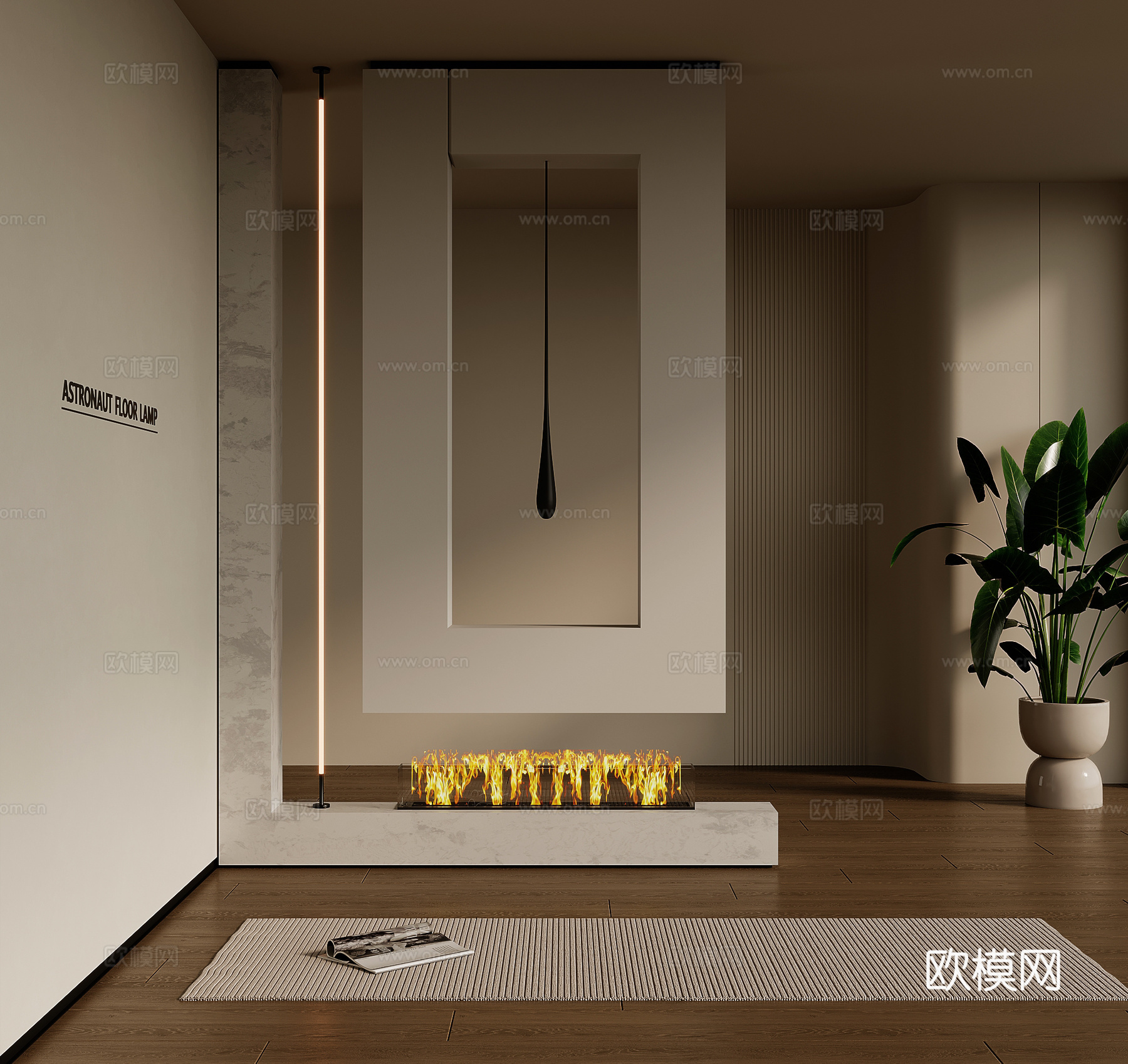 法式奶油风玄关 玄关背景su模型