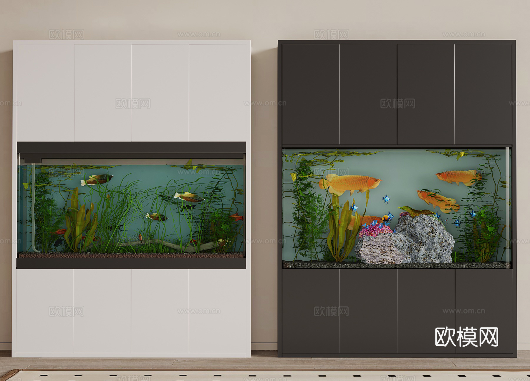鱼缸 现代鱼缸3d模型