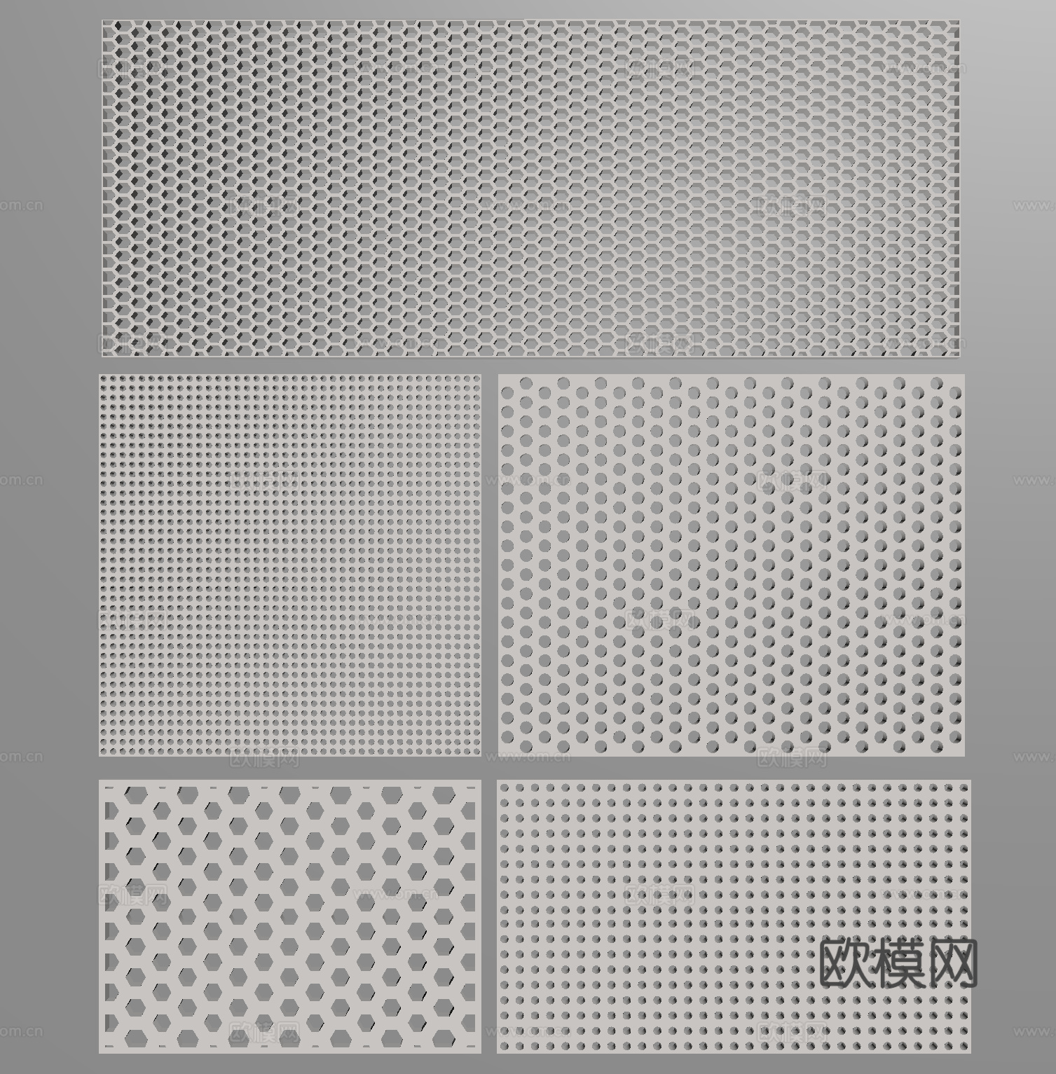 透光铝板 穿孔板 冲孔板 铝扣板su模型