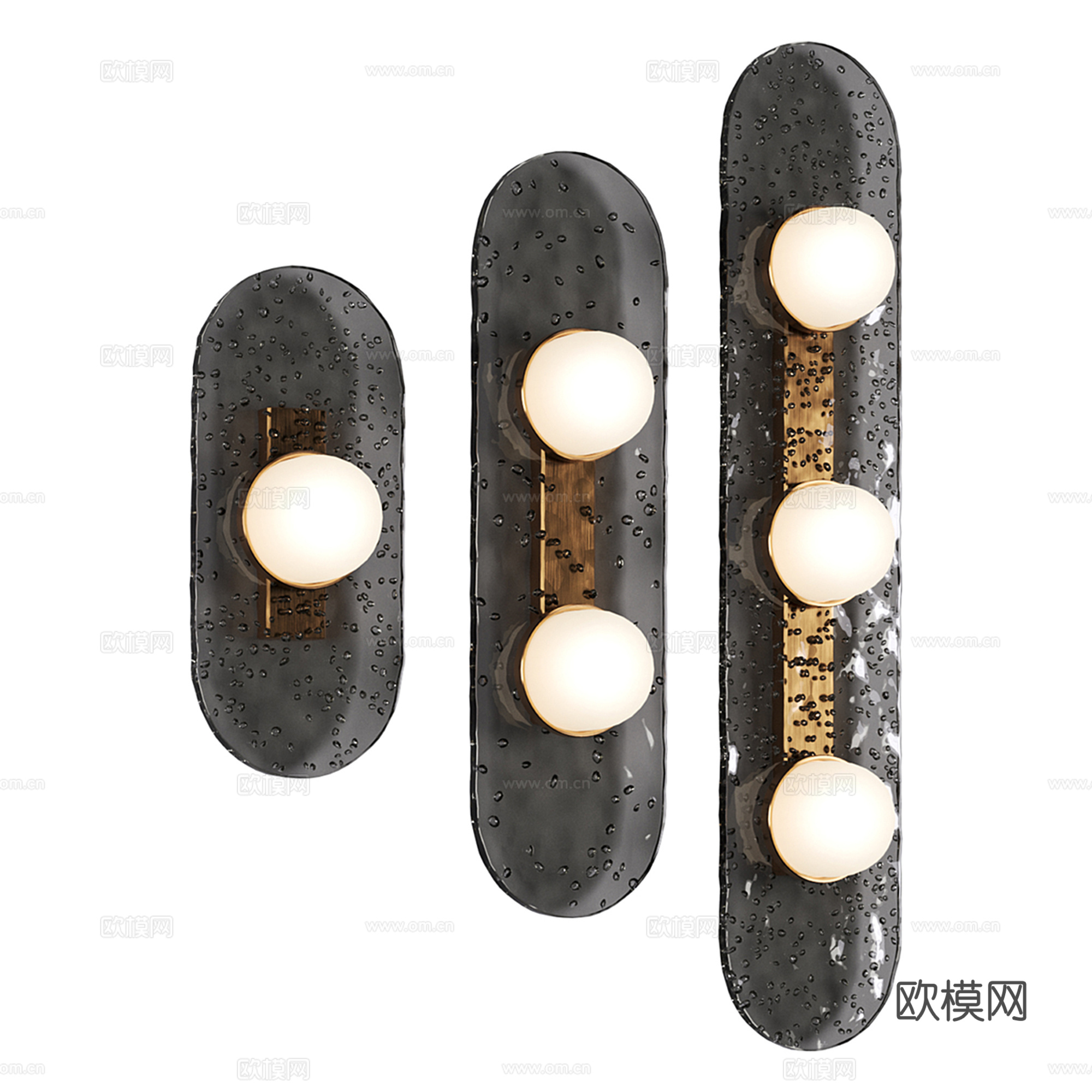 现代轻奢玻璃壁灯su模型