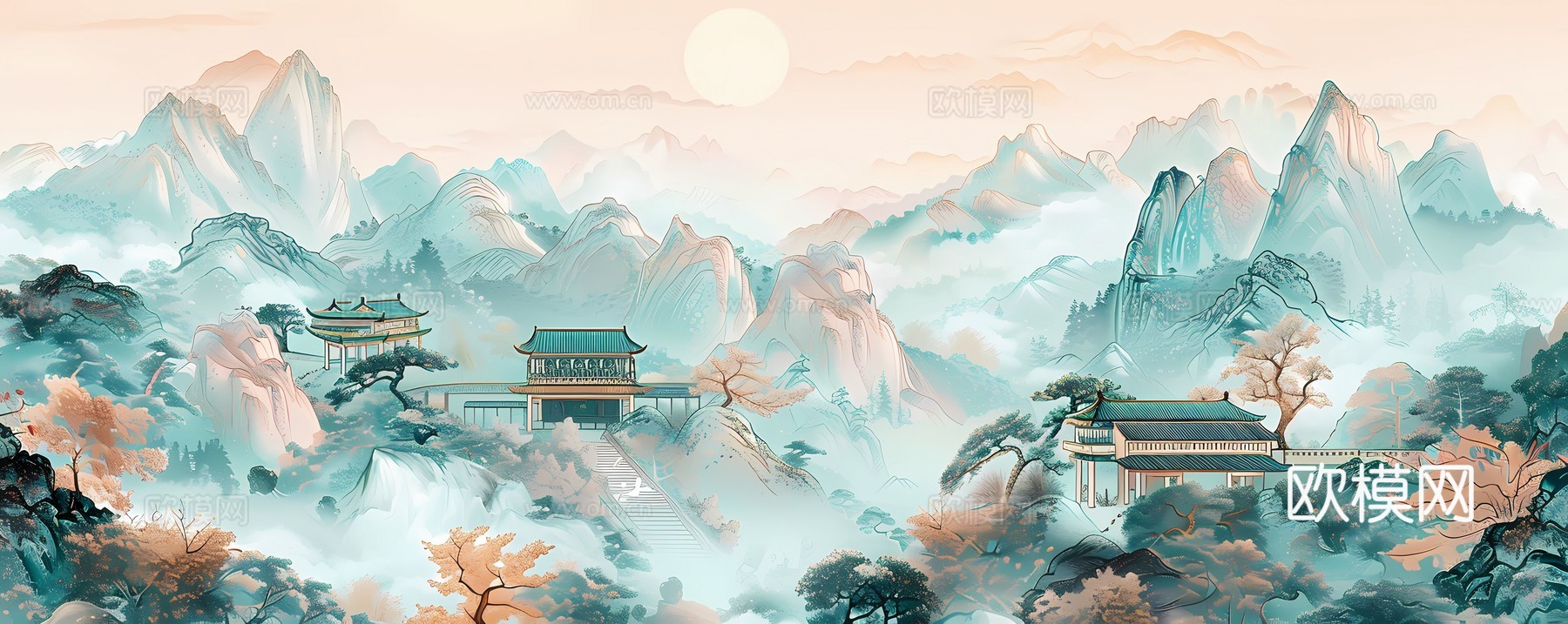 新中式国风壁纸壁画
