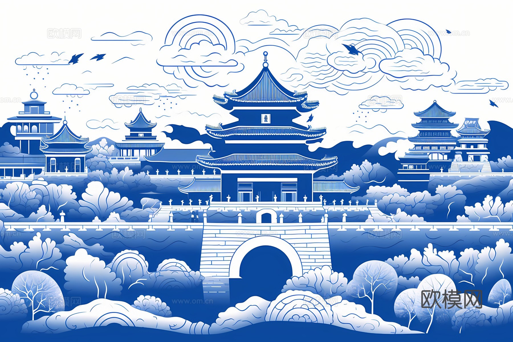 新中式国风壁纸壁画