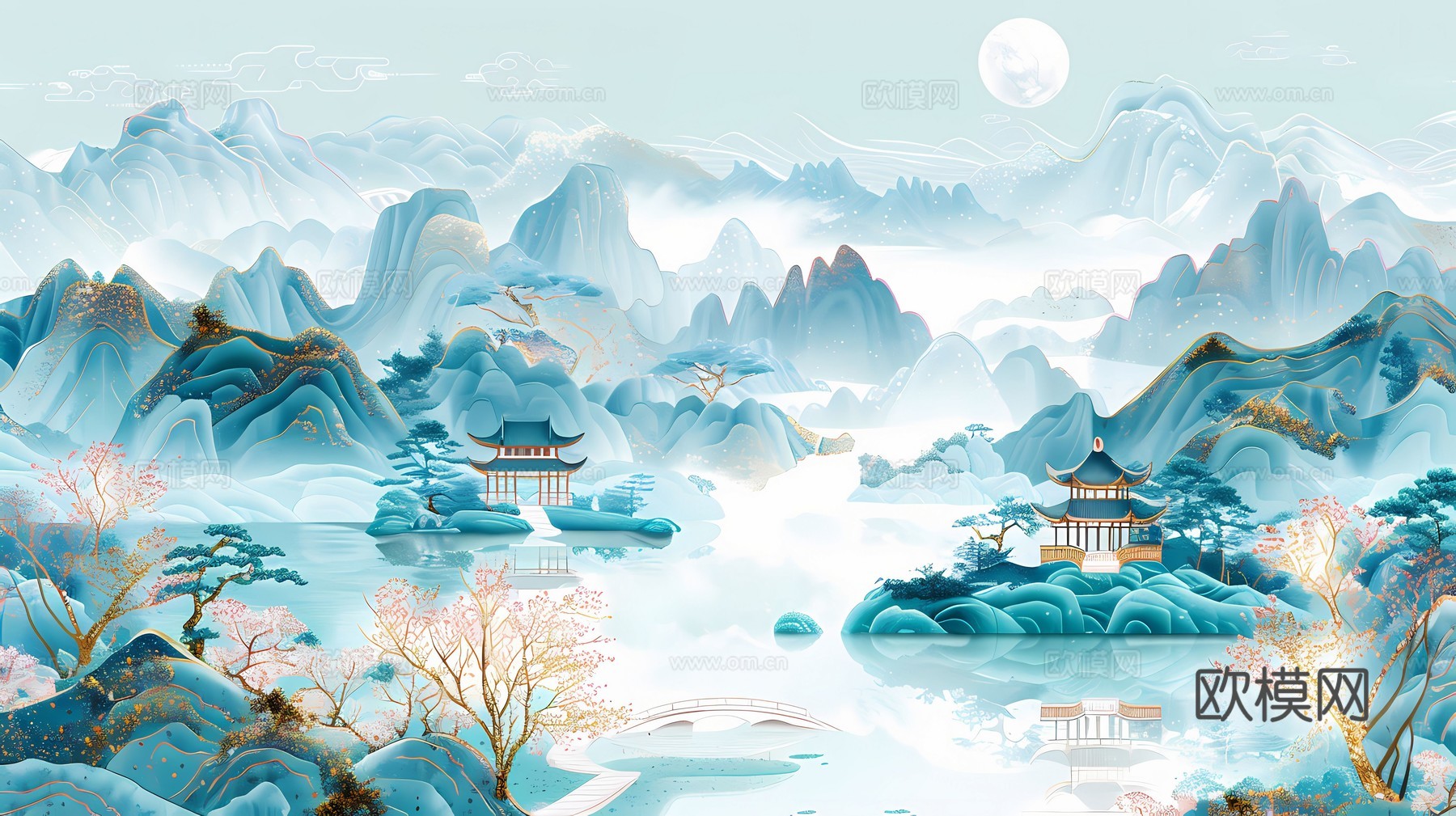 新中式国风壁纸壁画