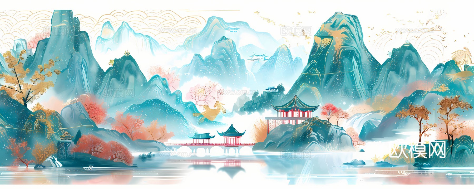 新中式国风壁纸壁画