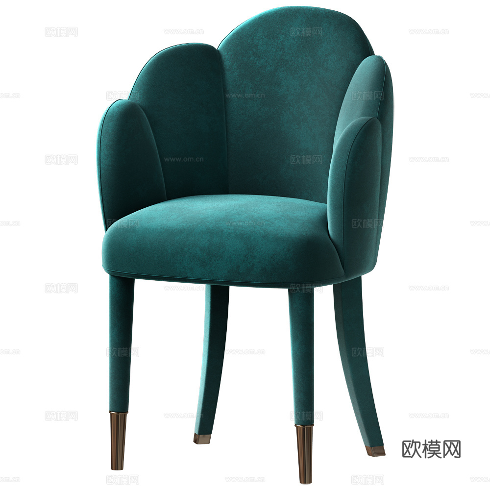 现代意式轻奢布艺餐椅3d模型
