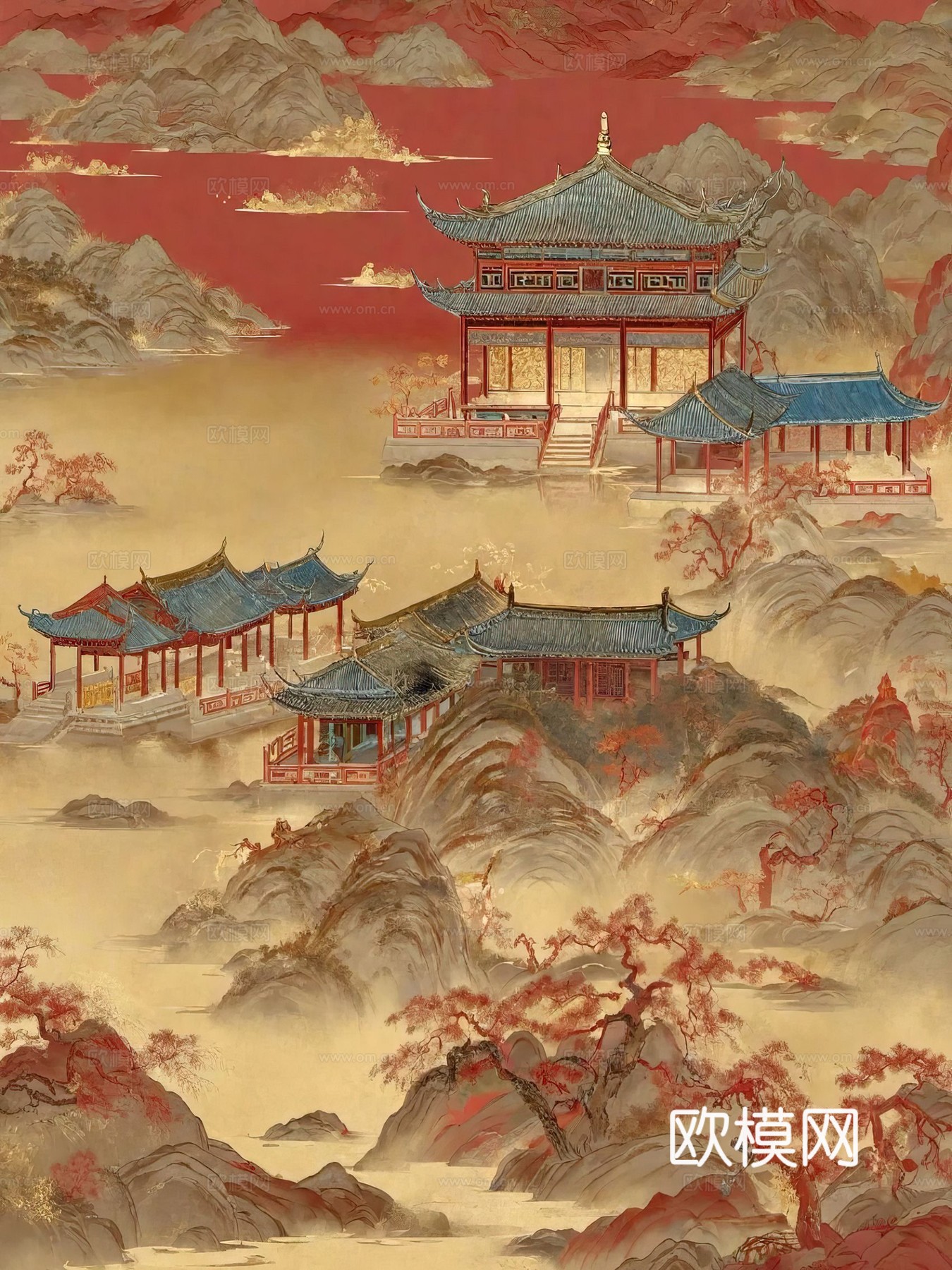 新中式国风壁纸壁画
