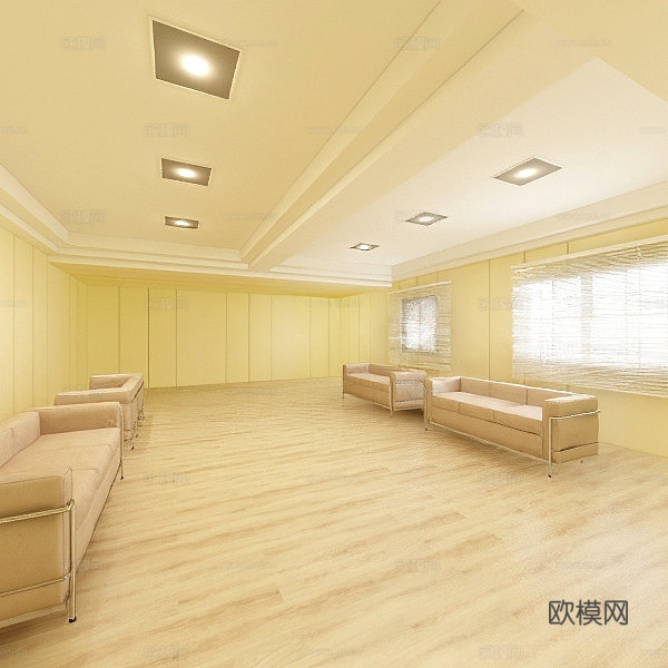 办公空间 护墙板免费3d模型