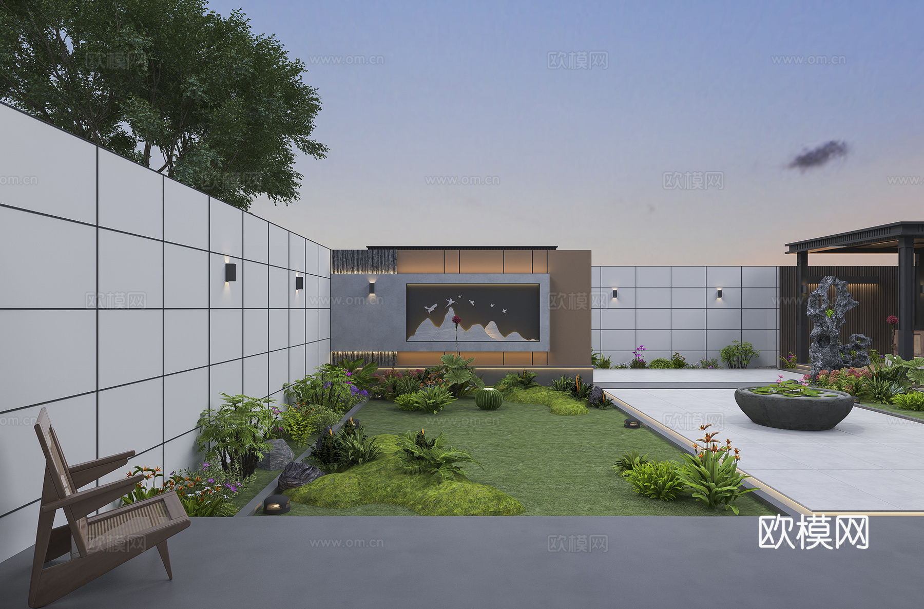 户外花园庭院3d模型
