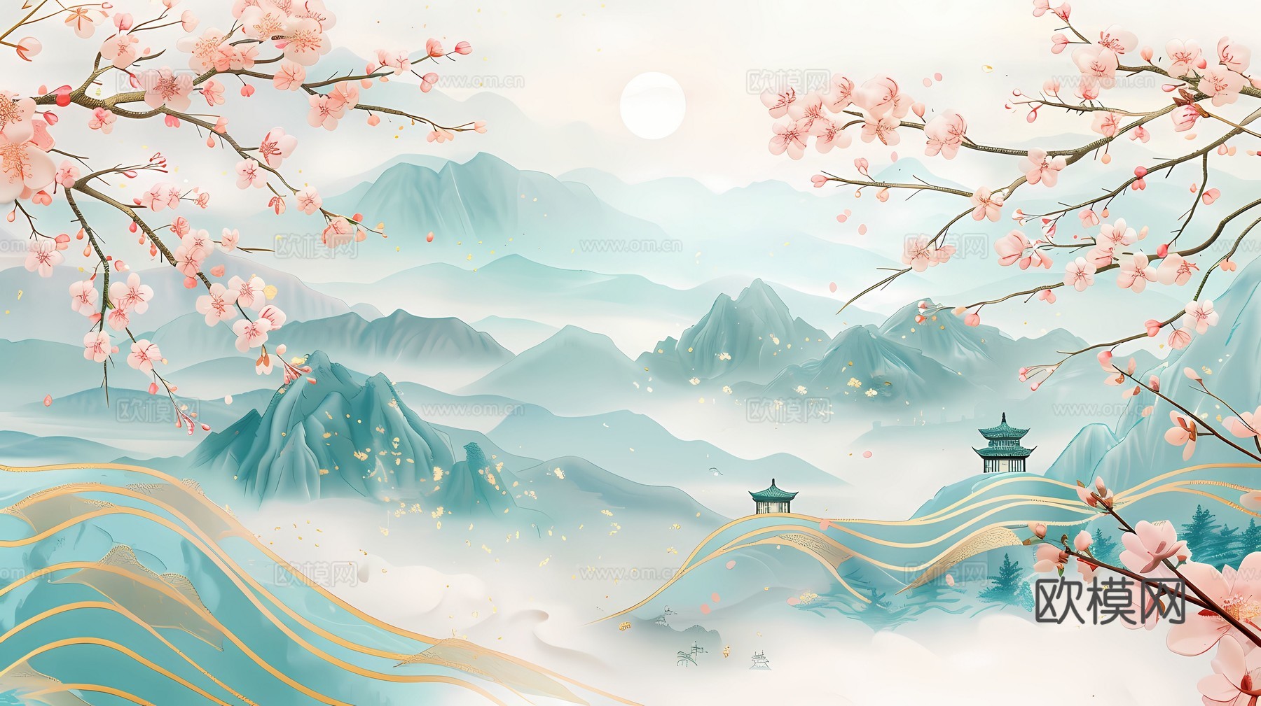 新中式国风壁纸壁画