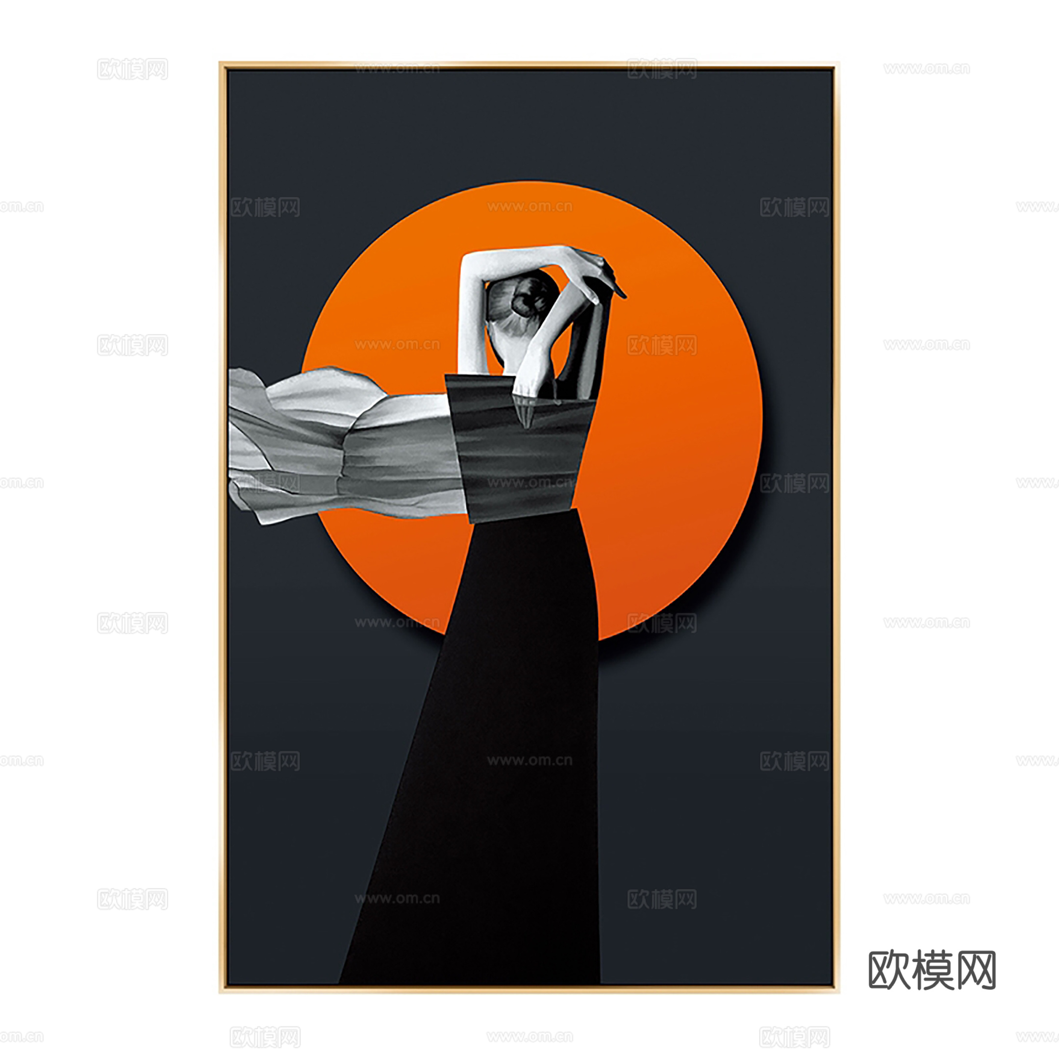 现代人物抽象装饰画贴图