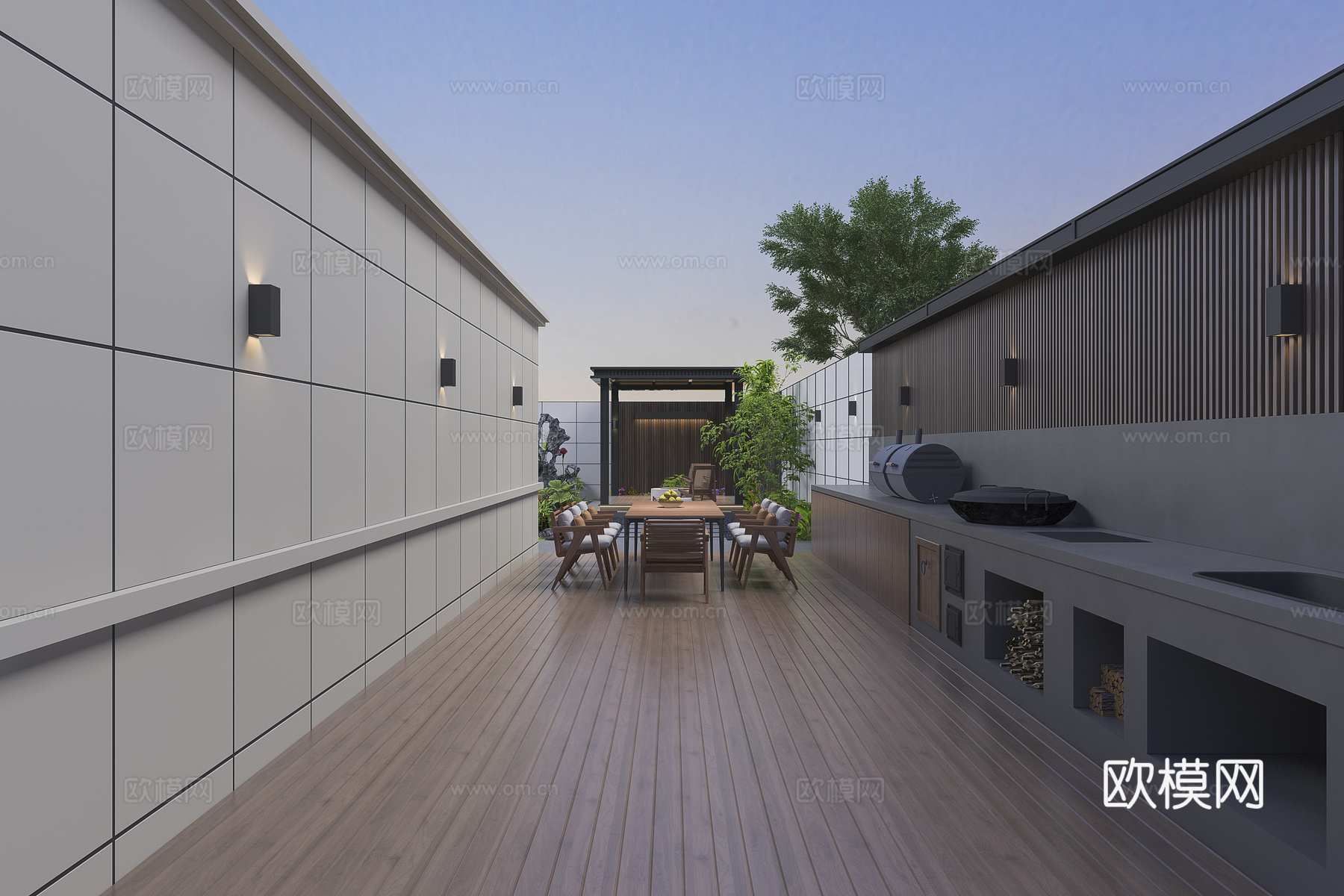 户外花园庭院3d模型