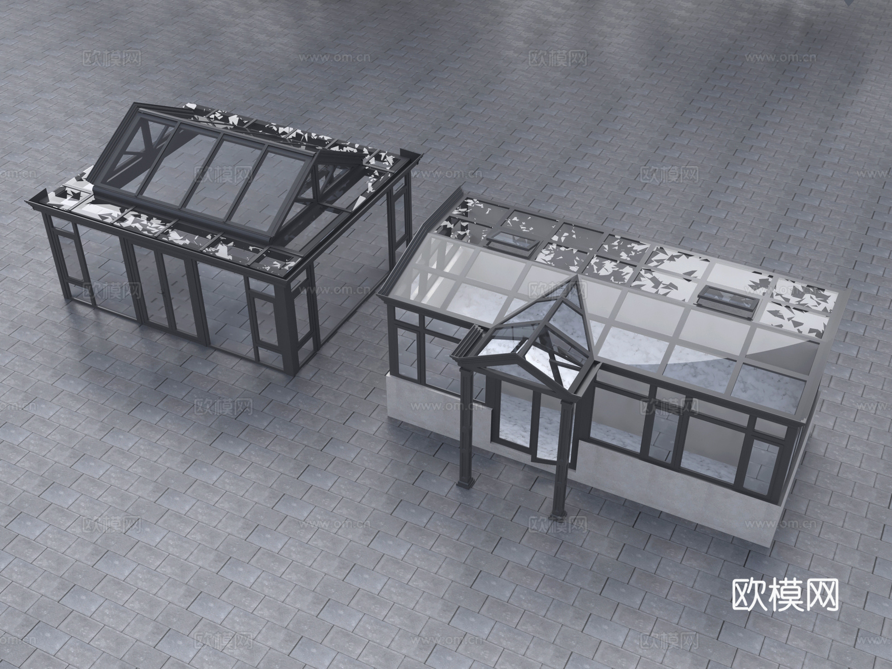 阳光房 现代阳光房 玻璃房3d模型