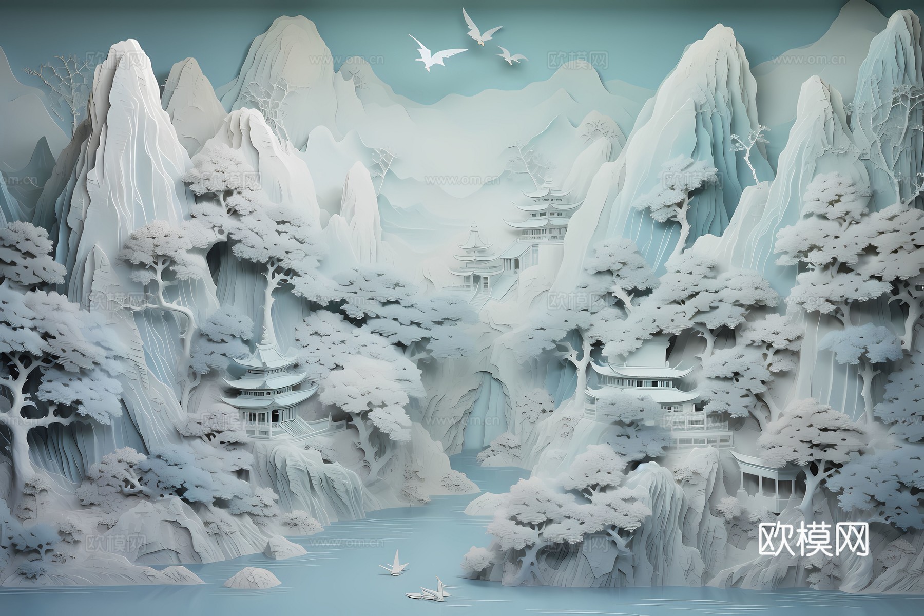 新中式国风壁纸壁画