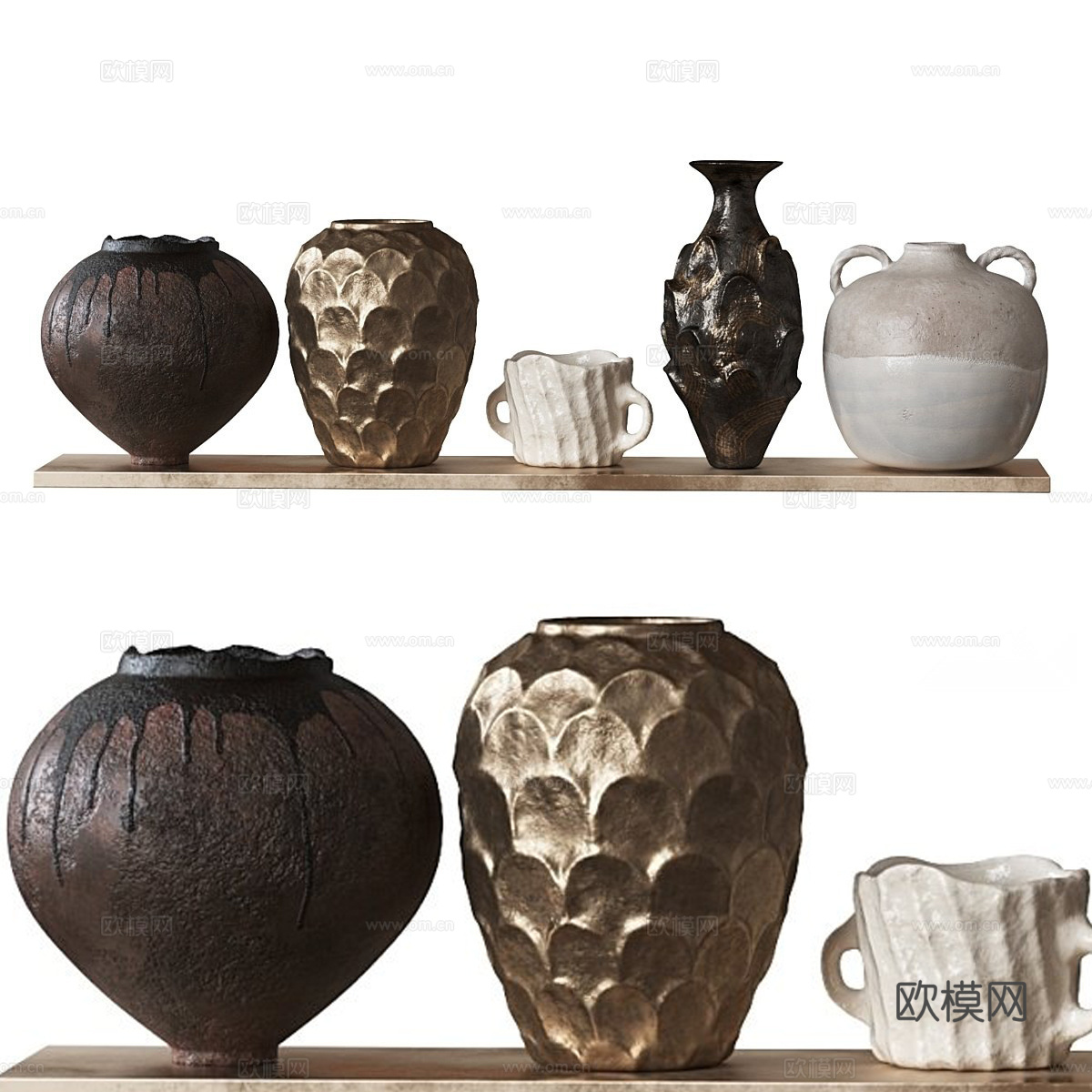 侘寂罐子 陶罐 酒坛 茶叶罐 陶罐器皿3d模型