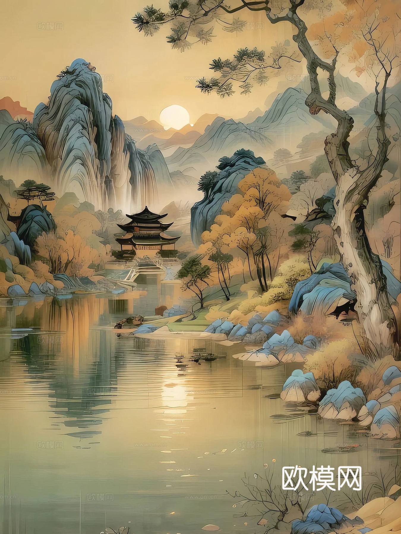 新中式国风壁纸壁画