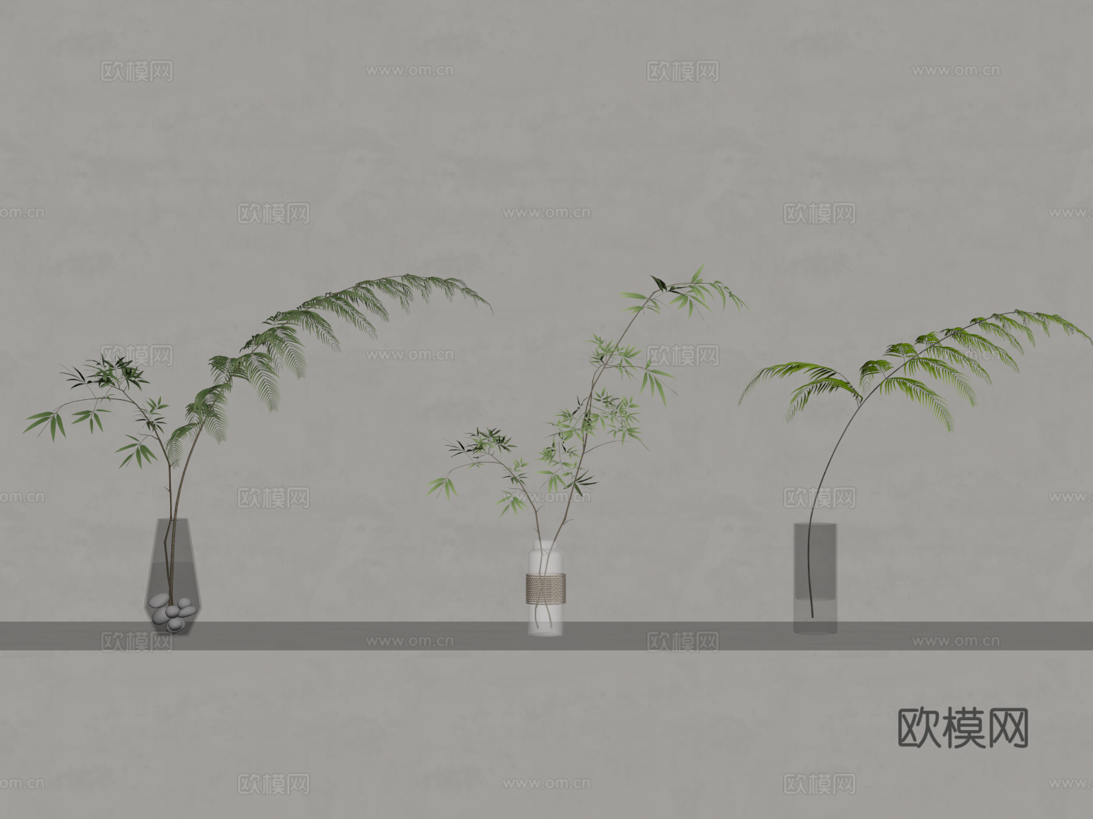 绿植 现代绿植 桌面绿植 水生植物su模型