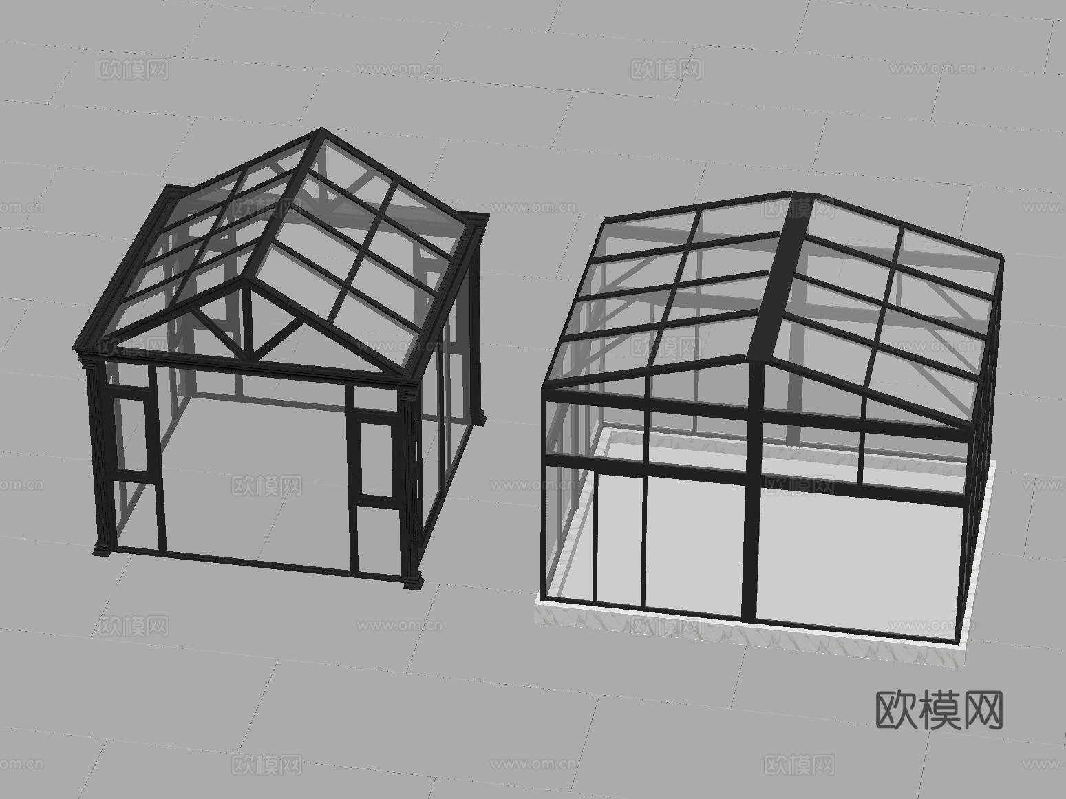 现代阳光房 玻璃房 阳光棚 花房su模型