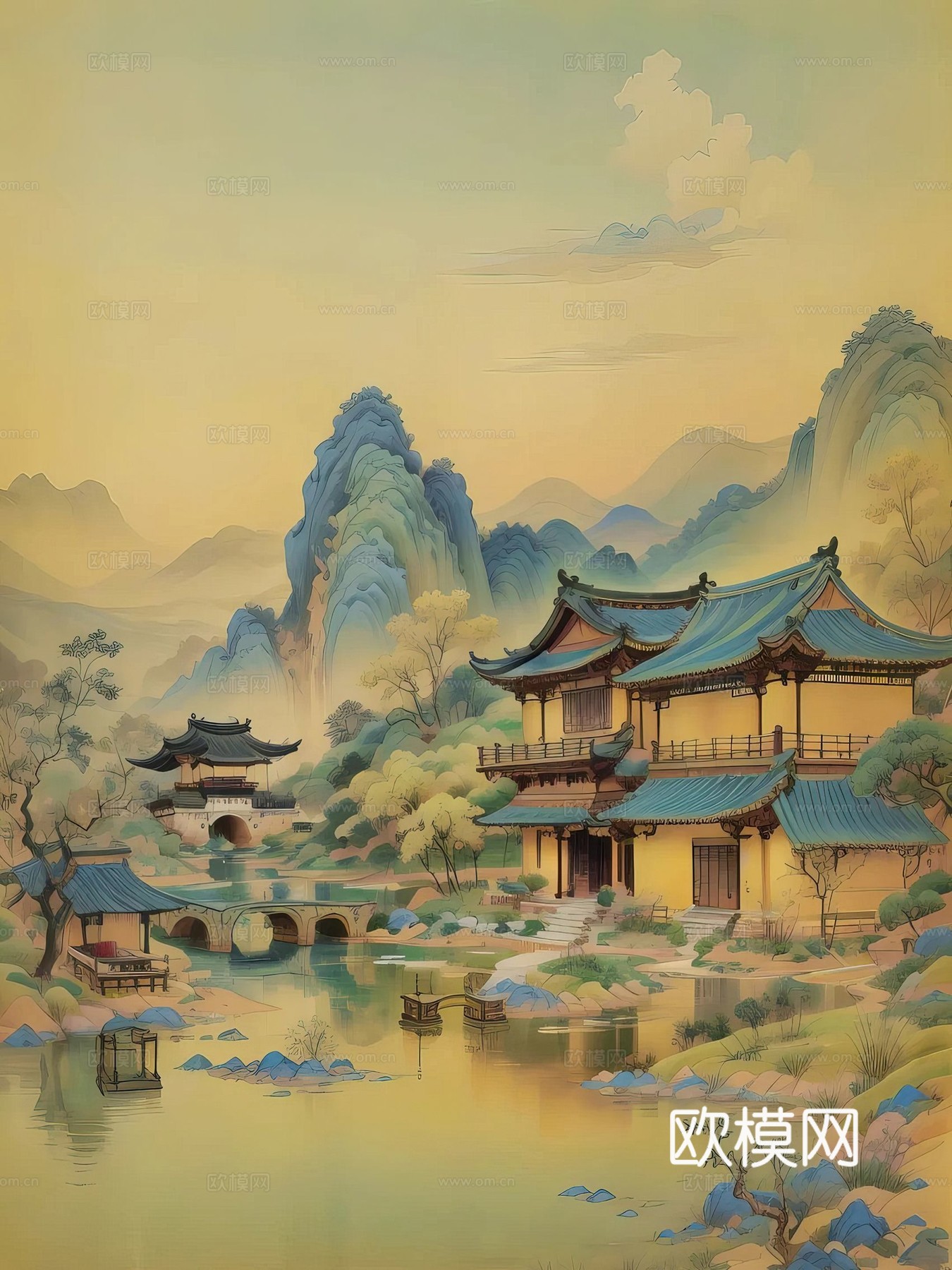 新中式国风壁纸壁画