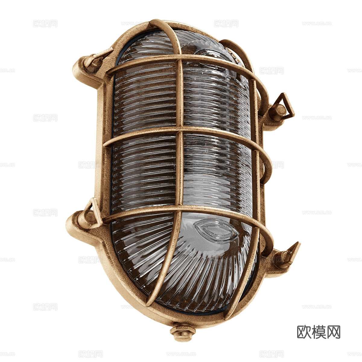 美式复古装饰玻璃壁灯3d模型