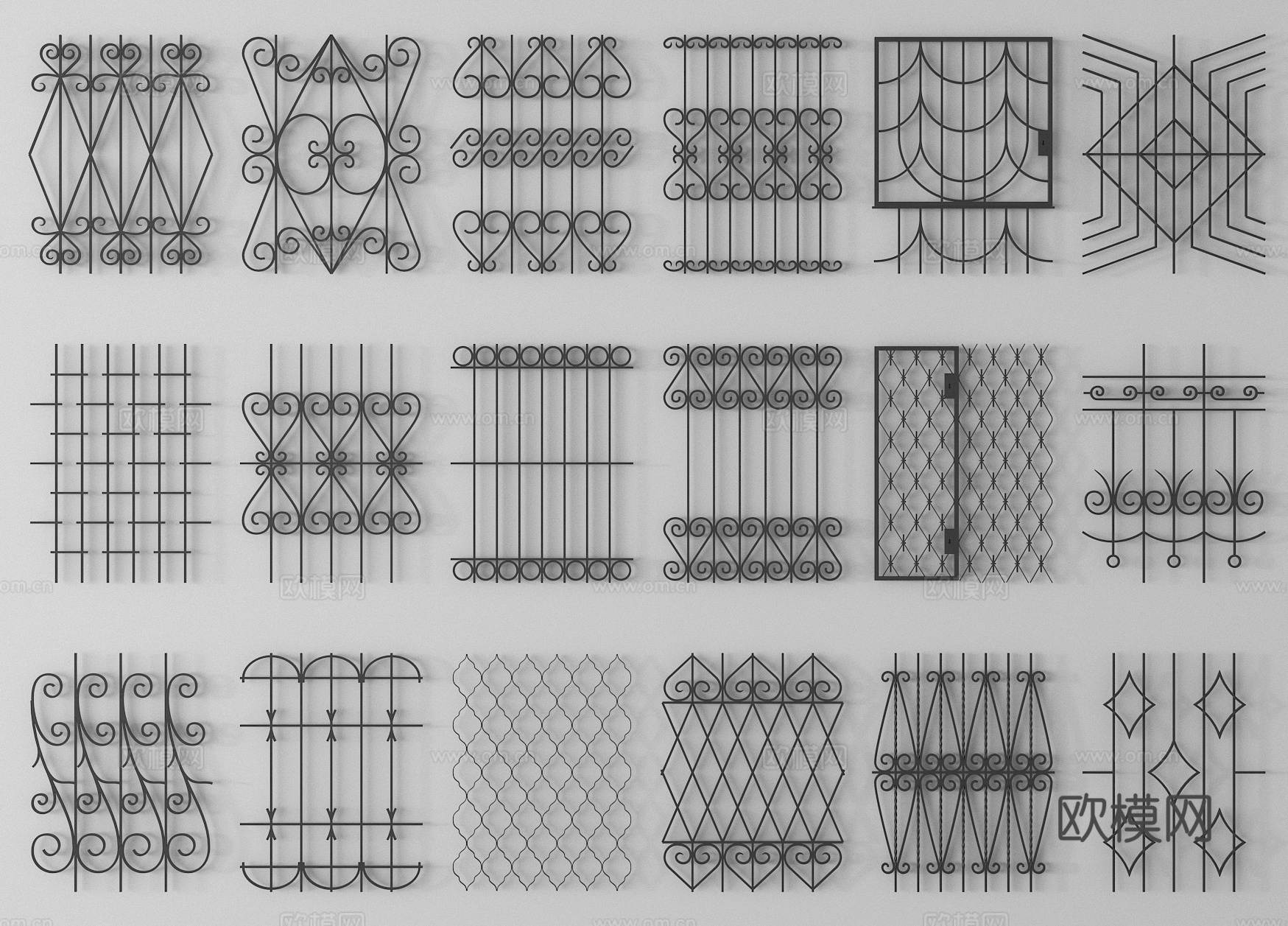 铁艺栅栏 围栏 护栏 栏杆3d模型