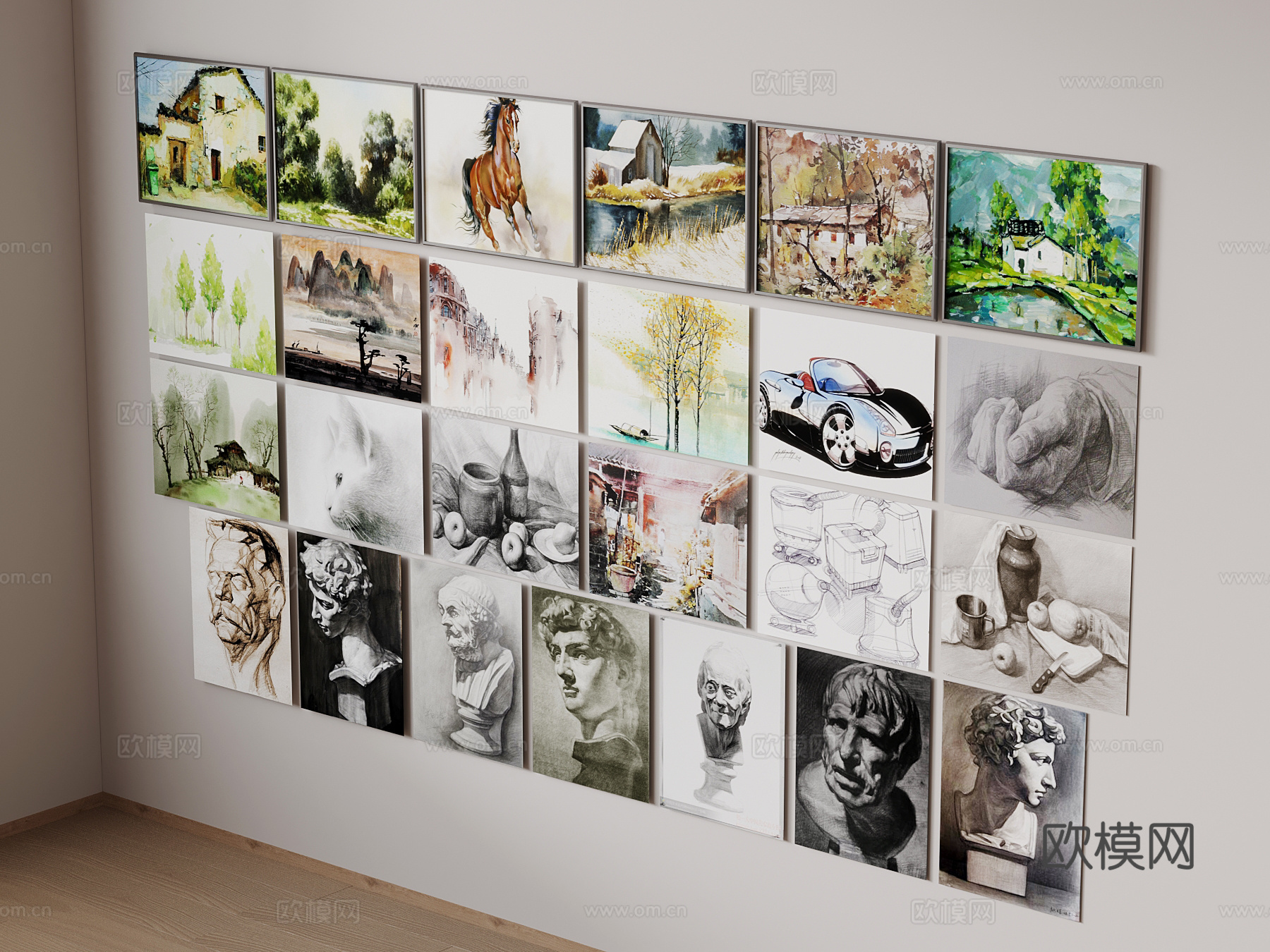 挂画 现代挂画组合3d模型