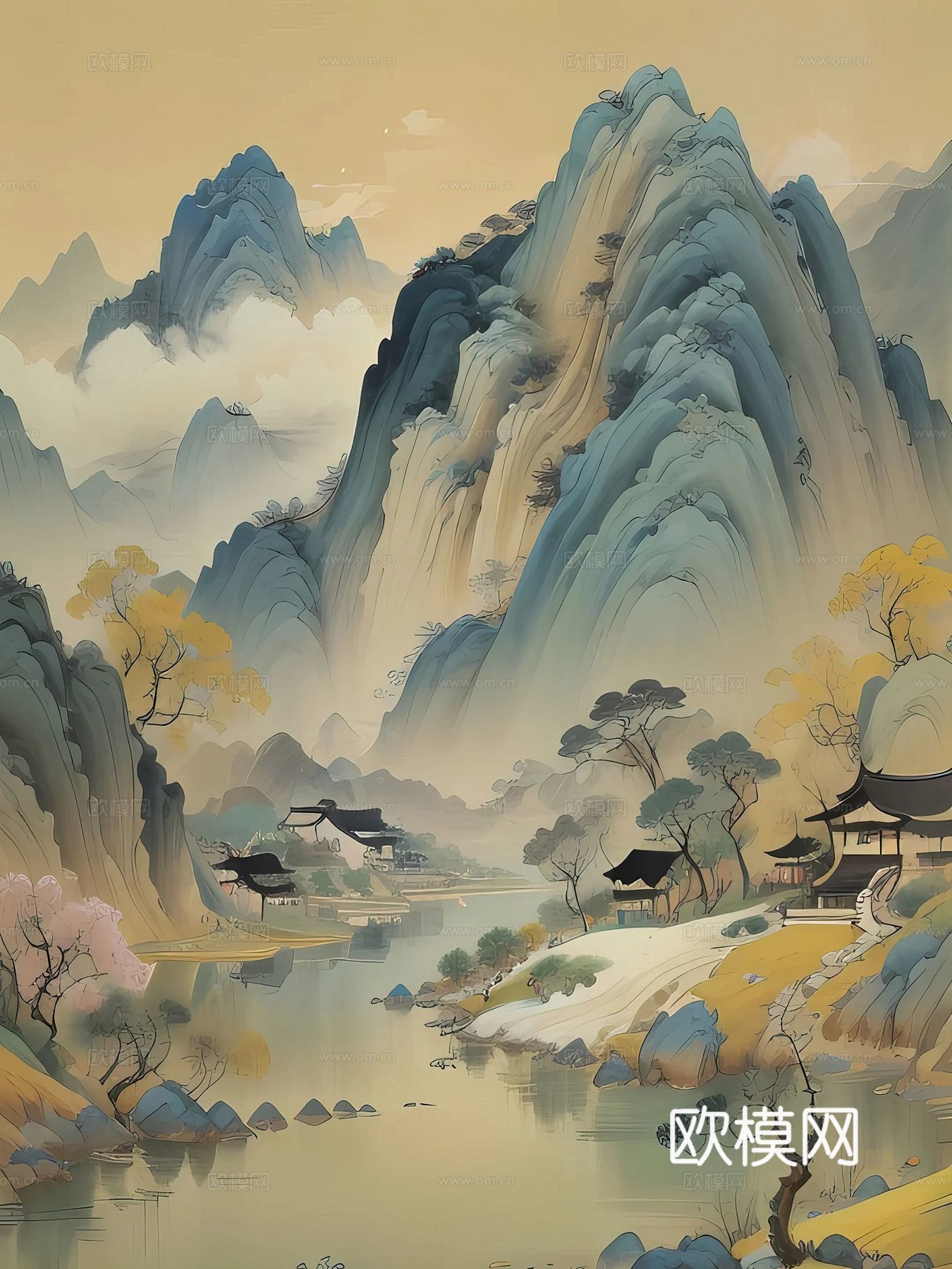 新中式国风壁纸壁画